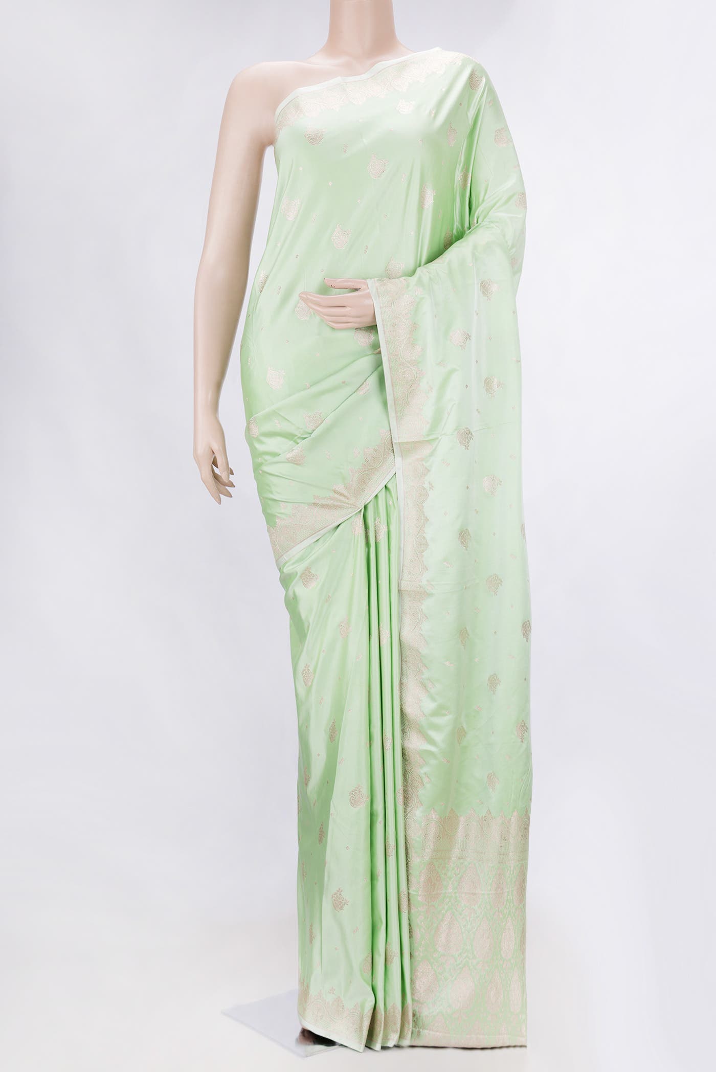 Light Green Dual Tone Blended Banarasi Silk Saree