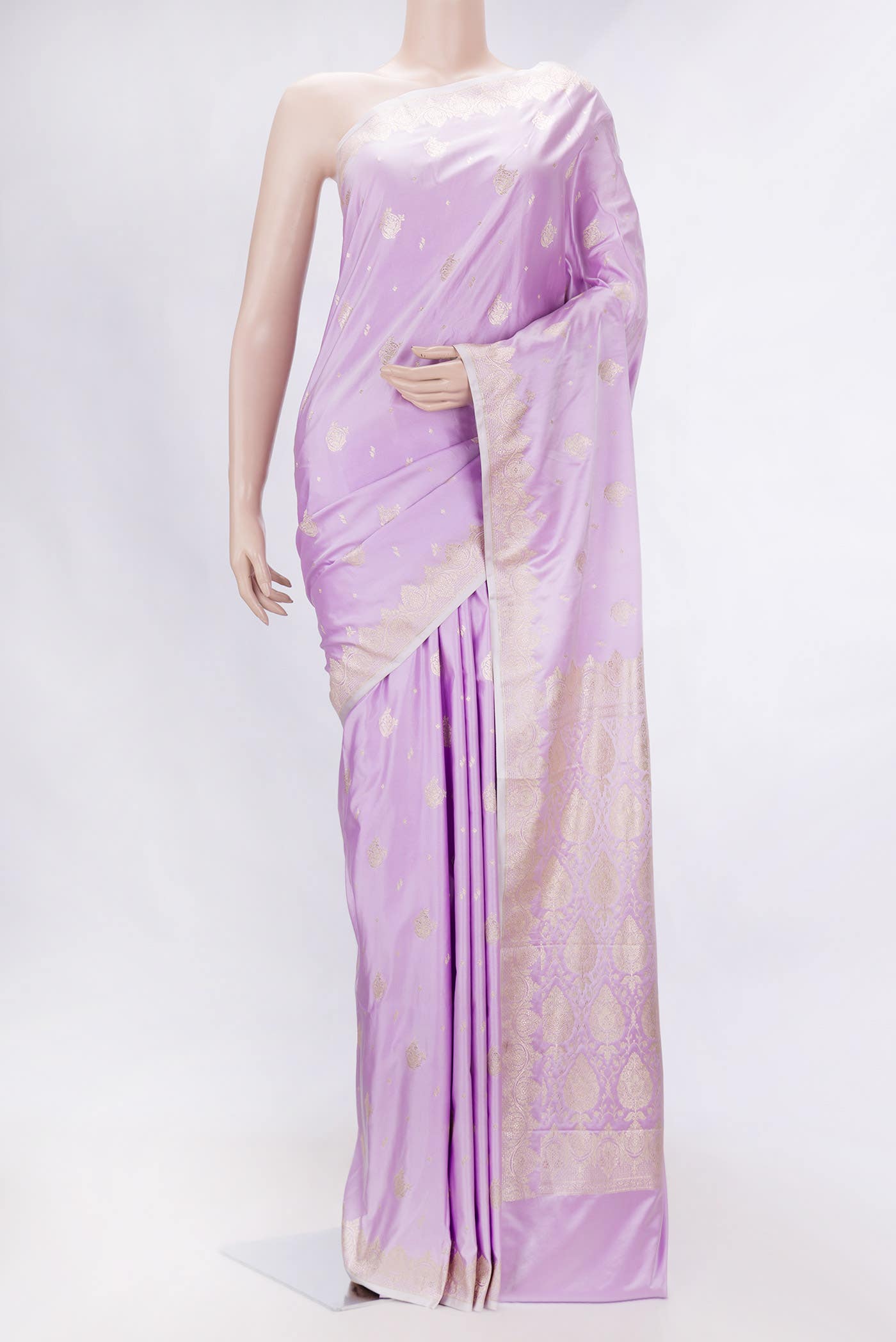 Lilac Dual Tone Blended Banarasi Silk Saree