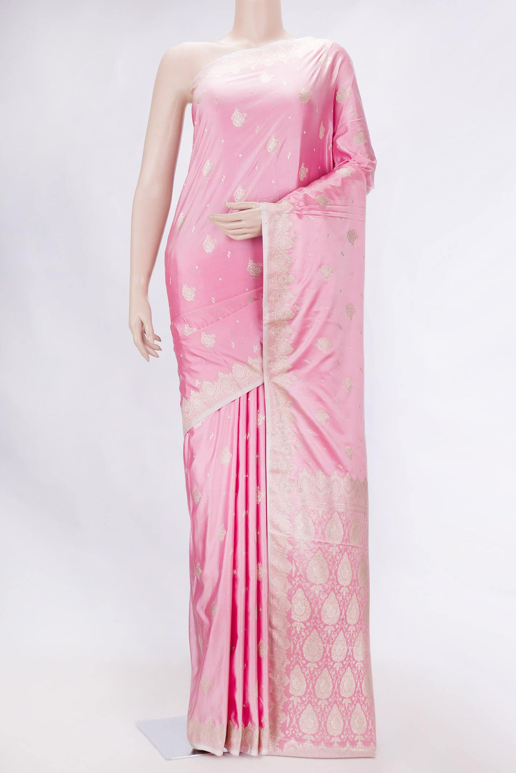 Pink Dual Tone Blended Banarasi Silk Saree