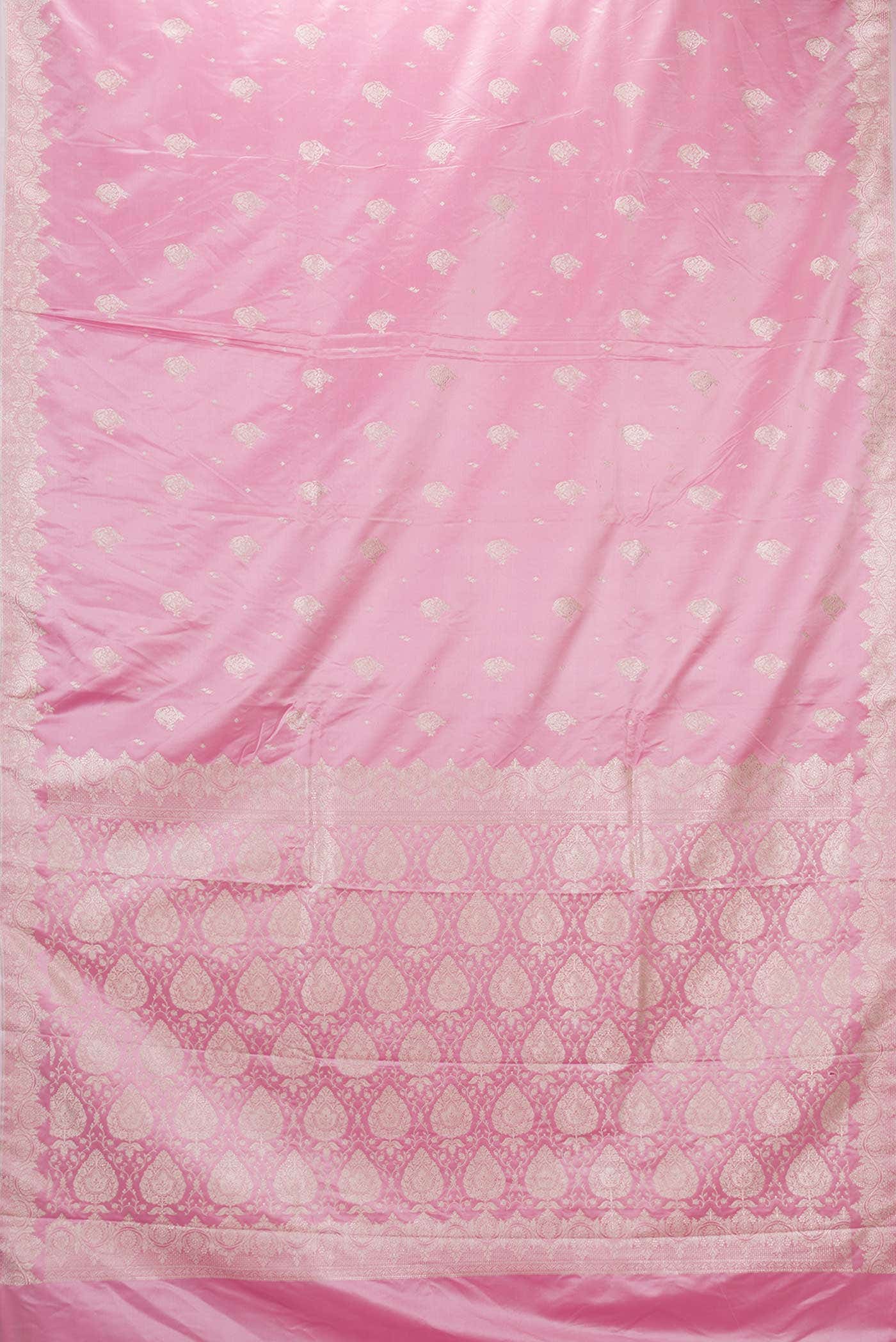 Pink Dual Tone Blended Banarasi Silk Saree