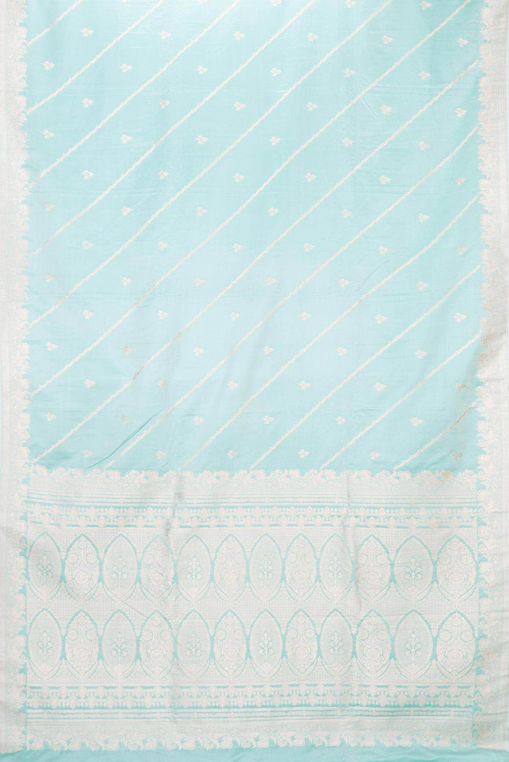 Light Blue Dual Tone Blended Banarasi Silk Saree