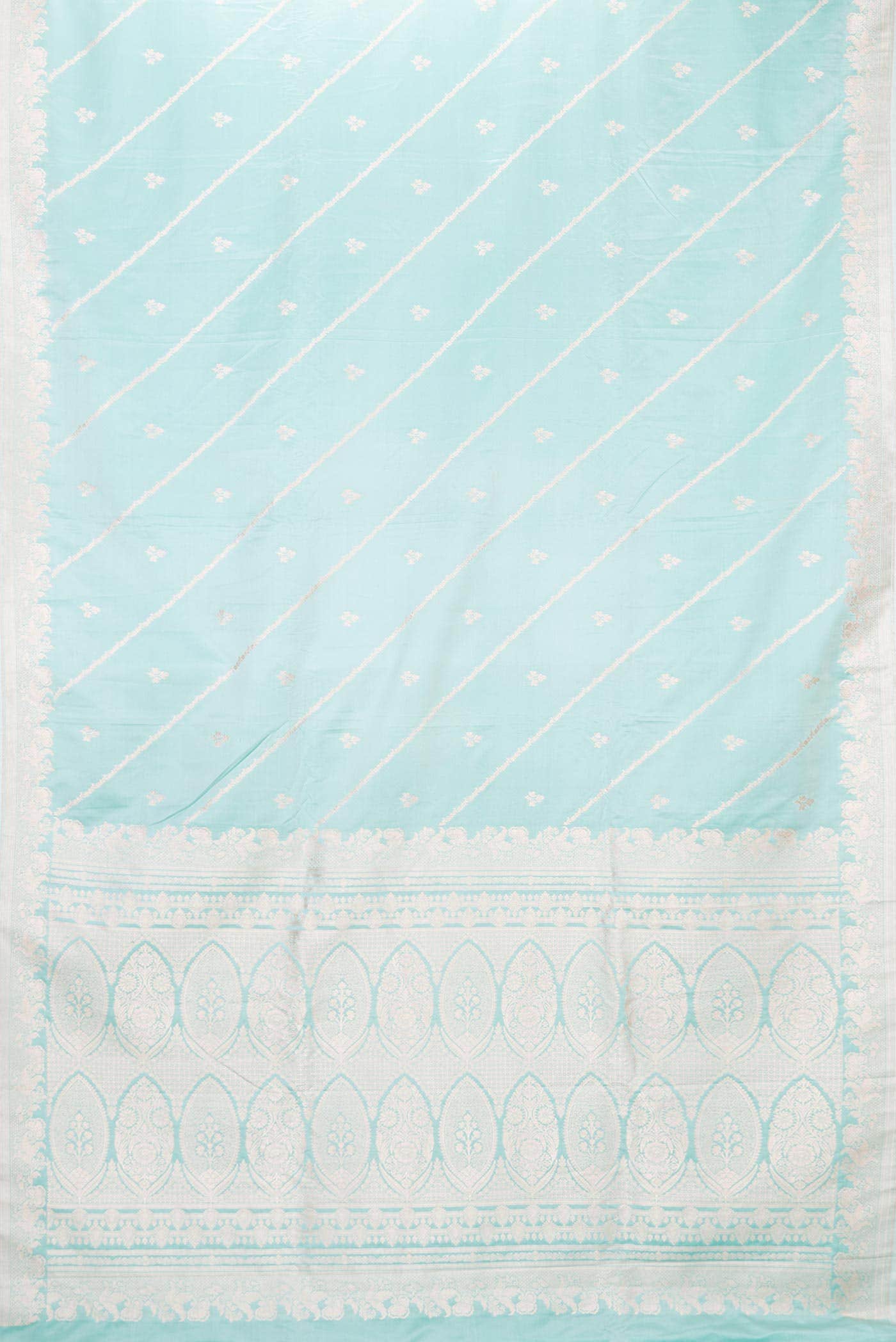 Light Blue Dual Tone Blended Banarasi Silk Saree