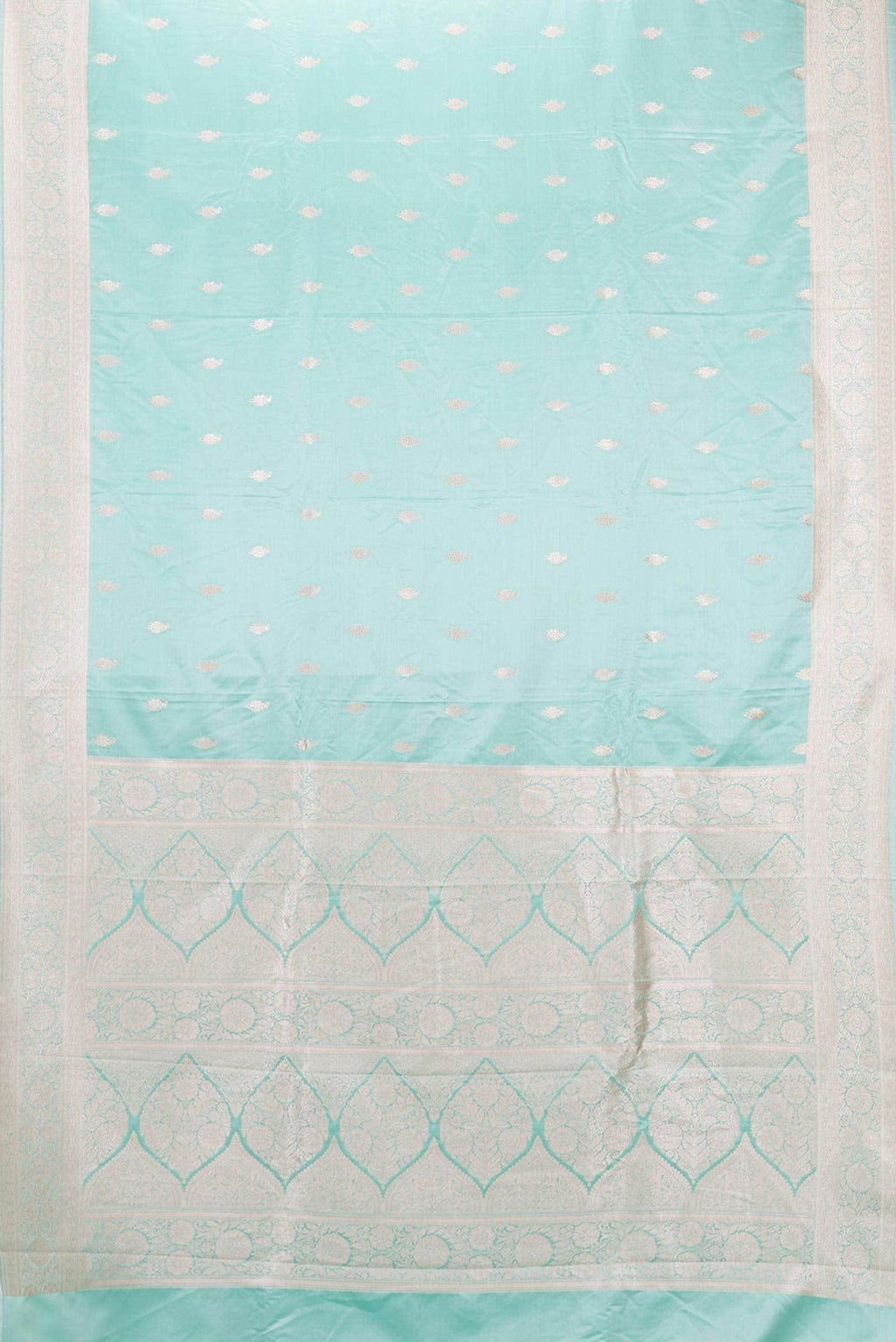 Light Blue Dual Tone Blended Banarasi Silk Saree