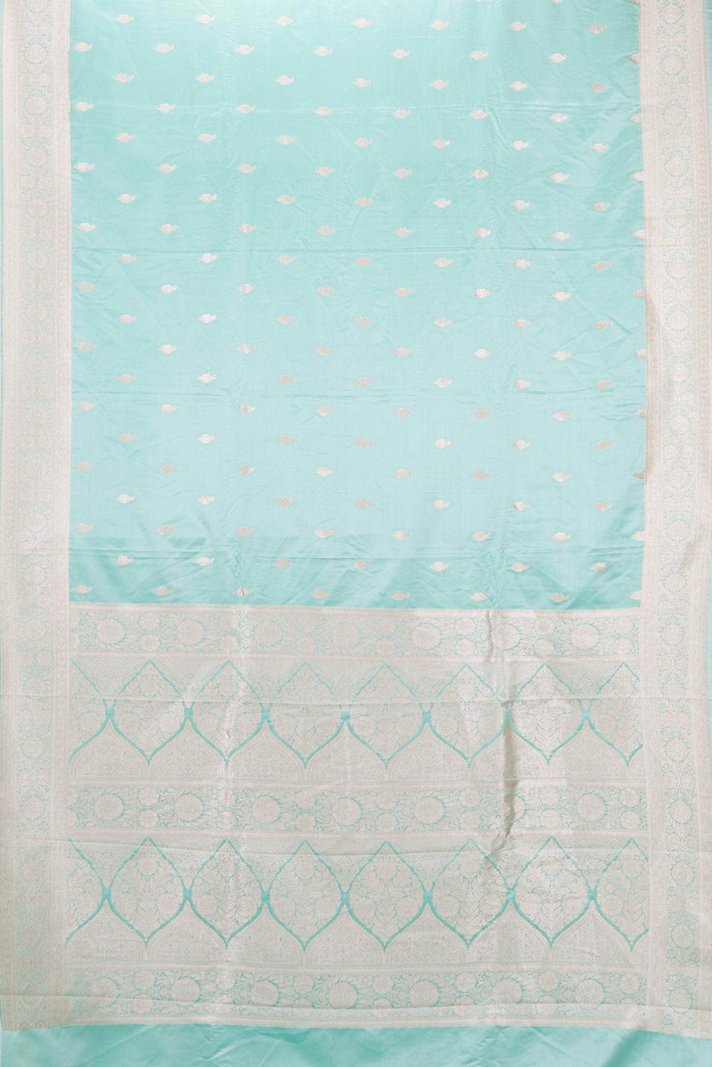 Light Blue Dual Tone Blended Banarasi Silk Saree