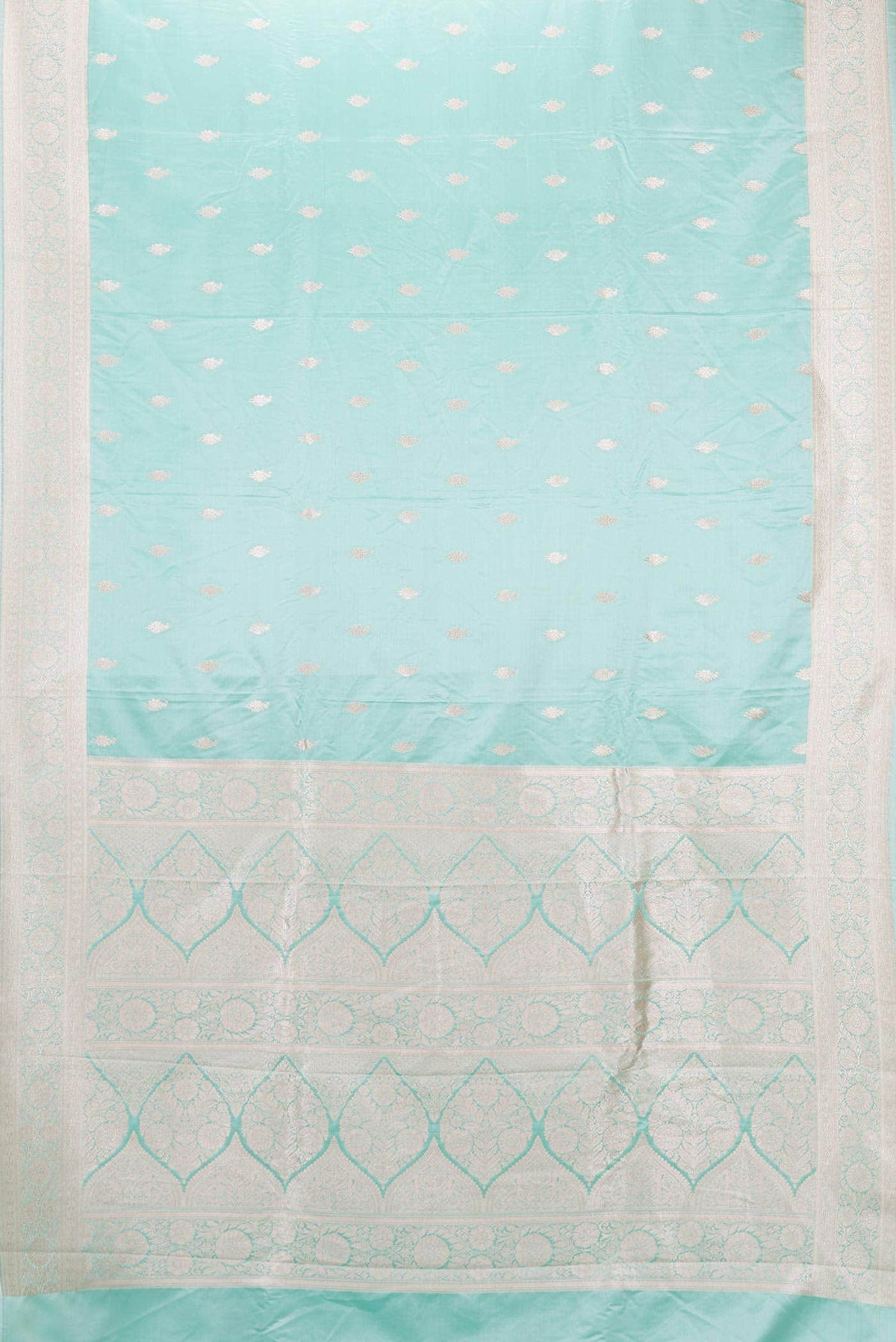 Light Blue Dual Tone Blended Banarasi Silk Saree