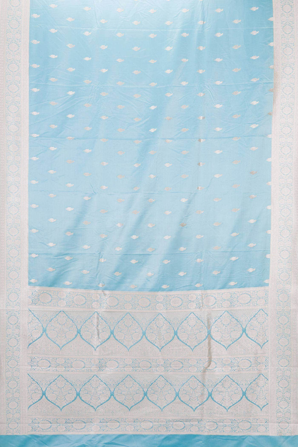 Light Blue Dual Tone Blended Banarasi Silk Saree