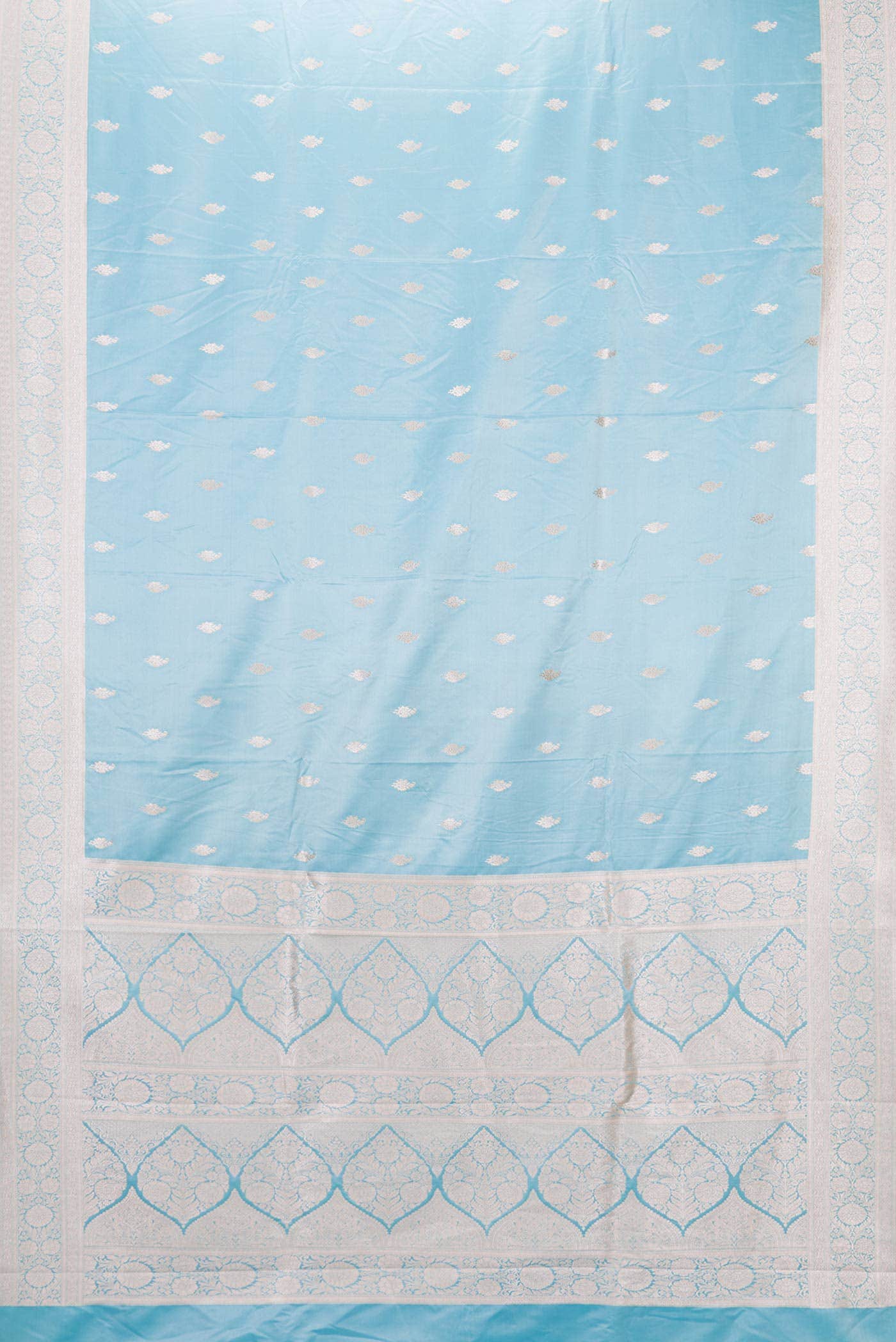 Light Blue Dual Tone Blended Banarasi Silk Saree