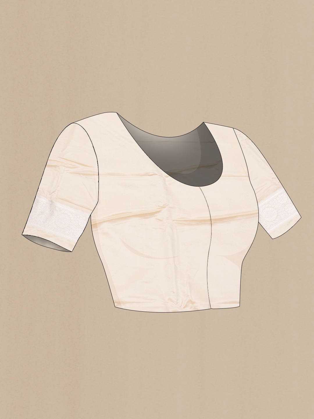 Beige Dual Tone Blended Banarasi Silk Saree