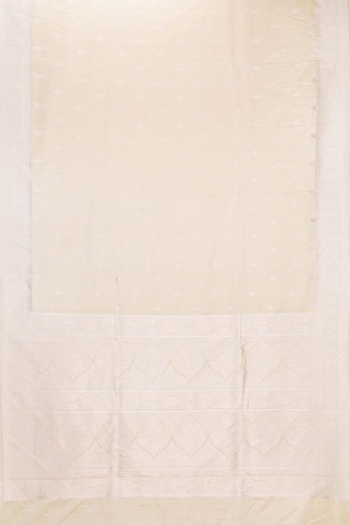 Beige Dual Tone Blended Banarasi Silk Saree