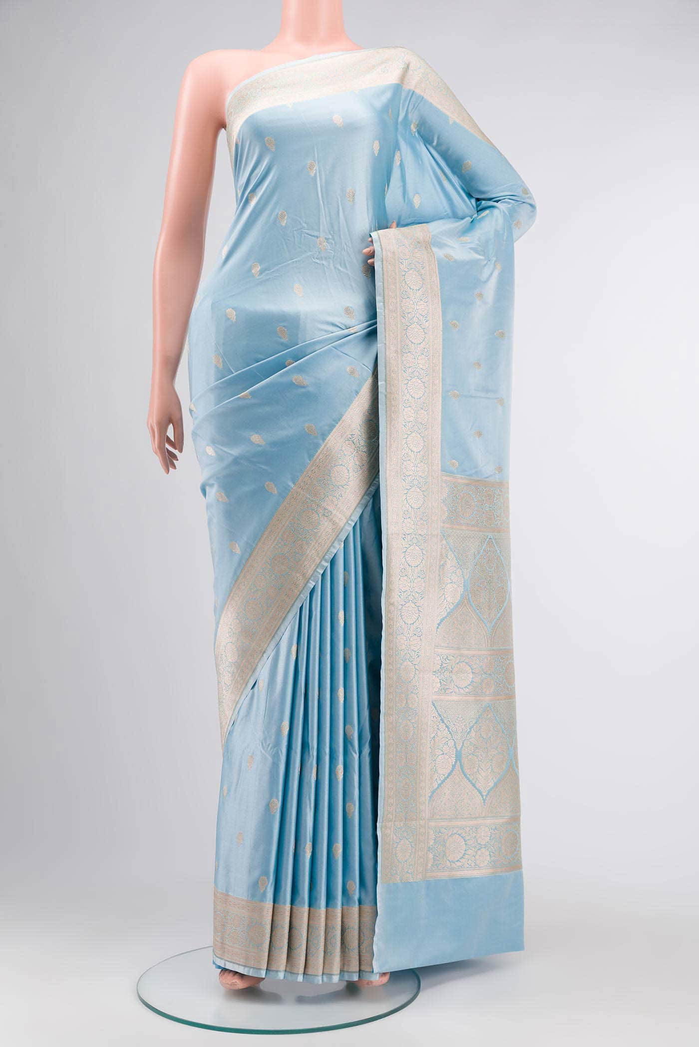 Blue Banarasi Silk Saree