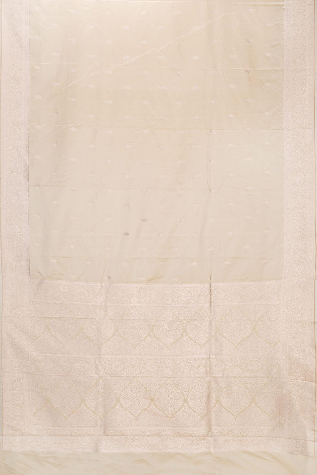 Beige Dual Tone Blended Banarasi Silk Saree