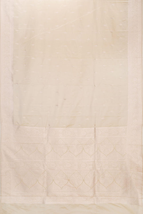 Beige Dual Tone Blended Banarasi Silk Saree