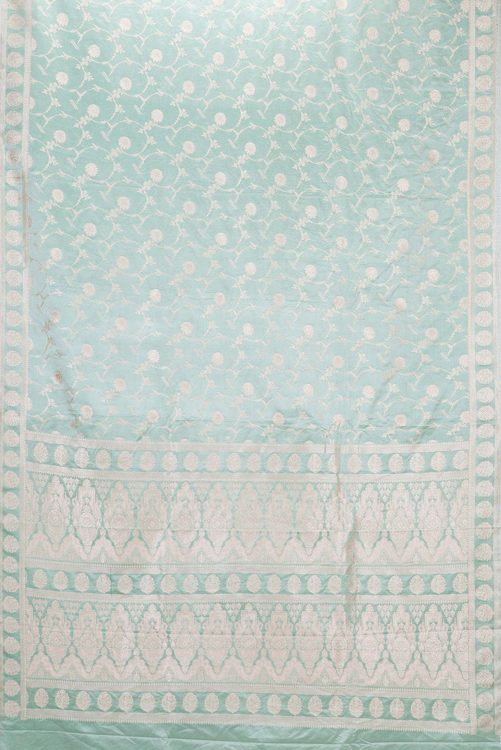 Light Blue Dual Tone Blended Banarasi Silk Saree