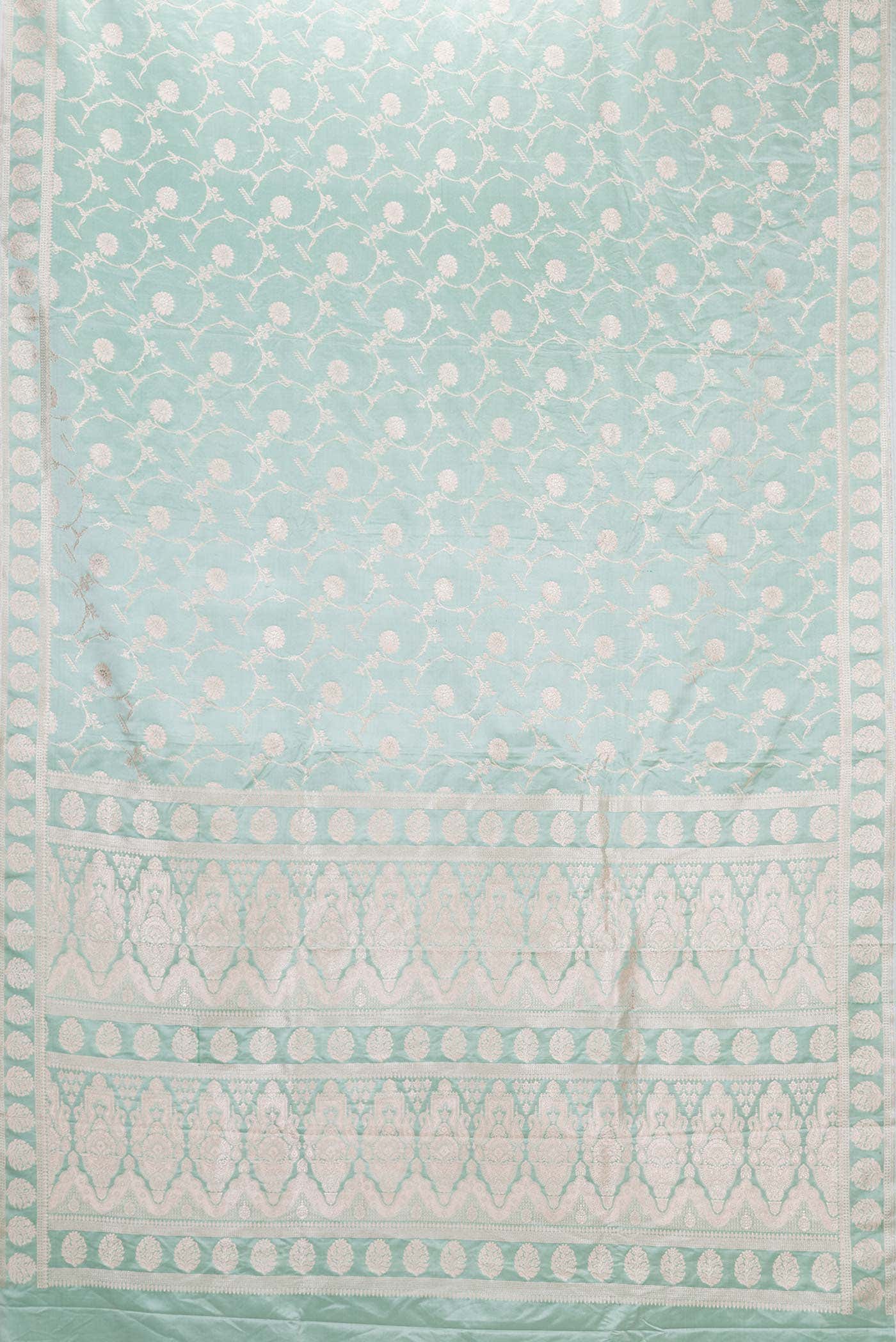 Light Blue Dual Tone Blended Banarasi Silk Saree