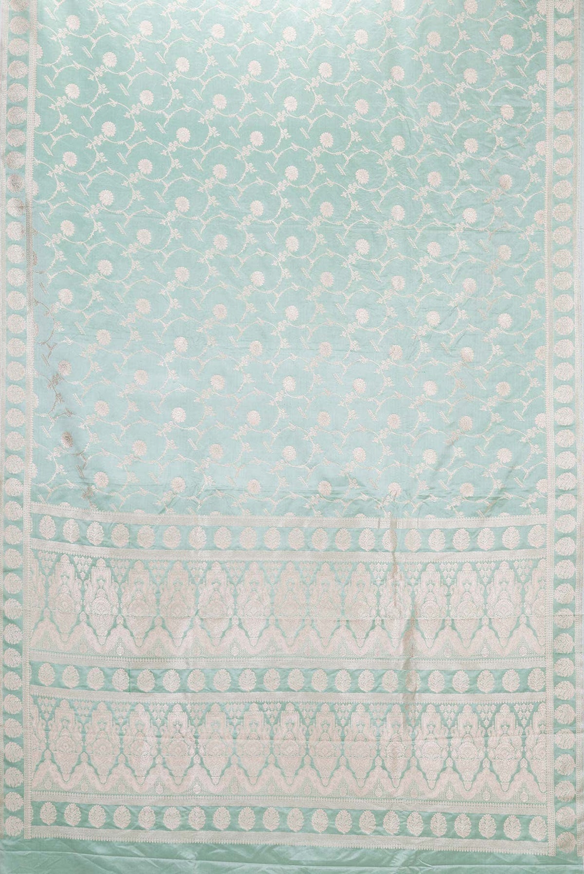 Light Blue Dual Tone Blended Banarasi Silk Saree