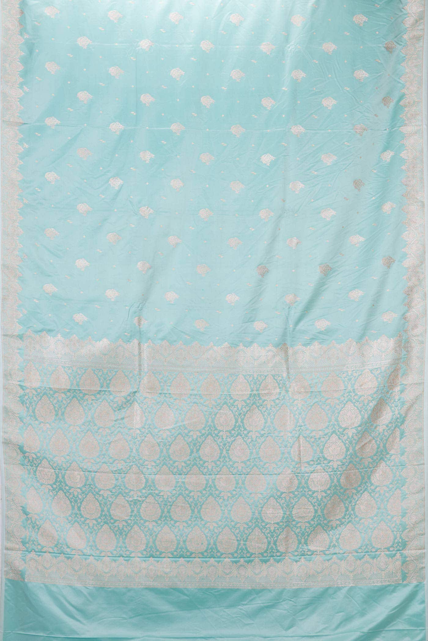 Light Blue Dual Tone Blended Banarasi Silk Saree