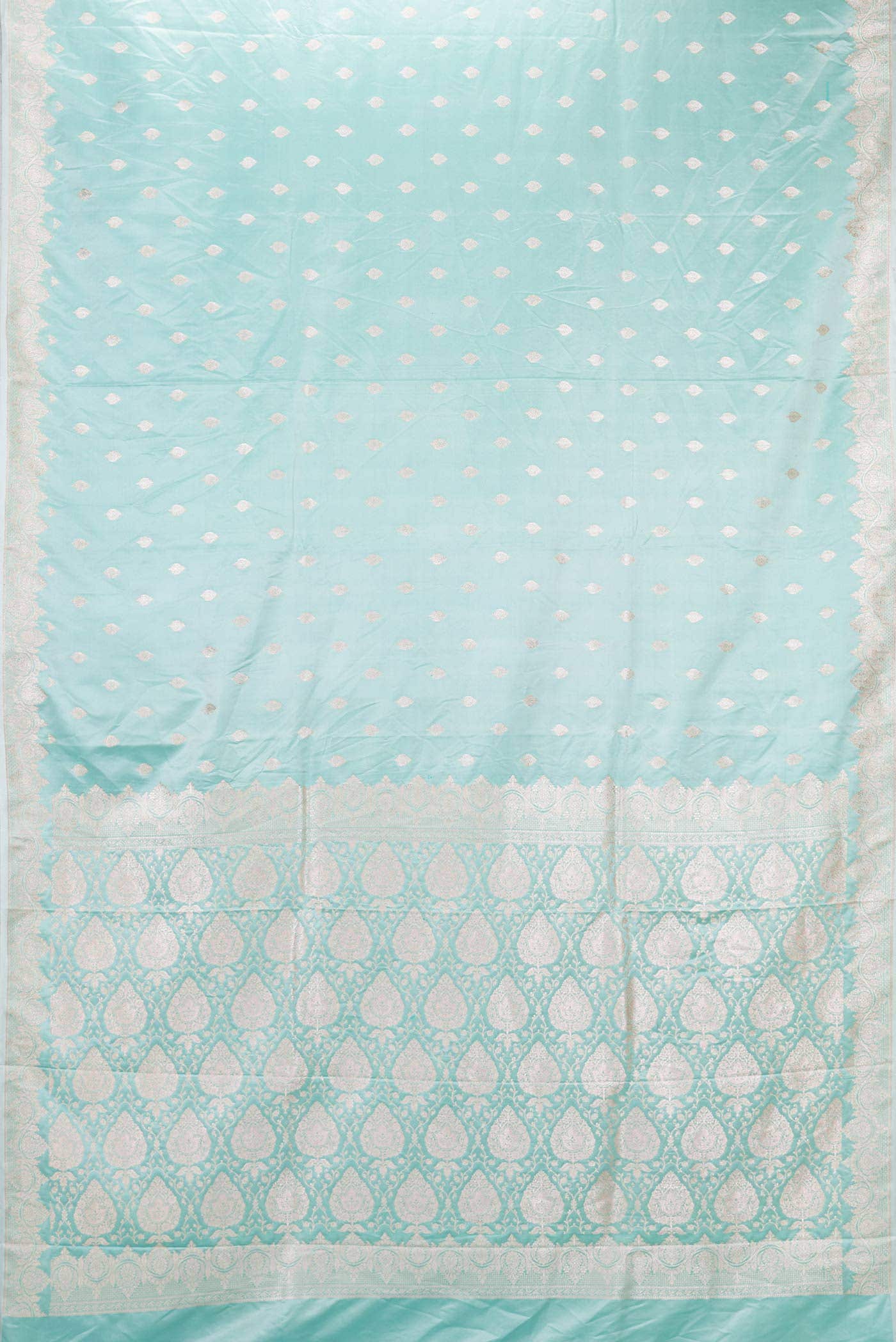 Light Blue Dual Tone Blended Banarasi Silk Saree