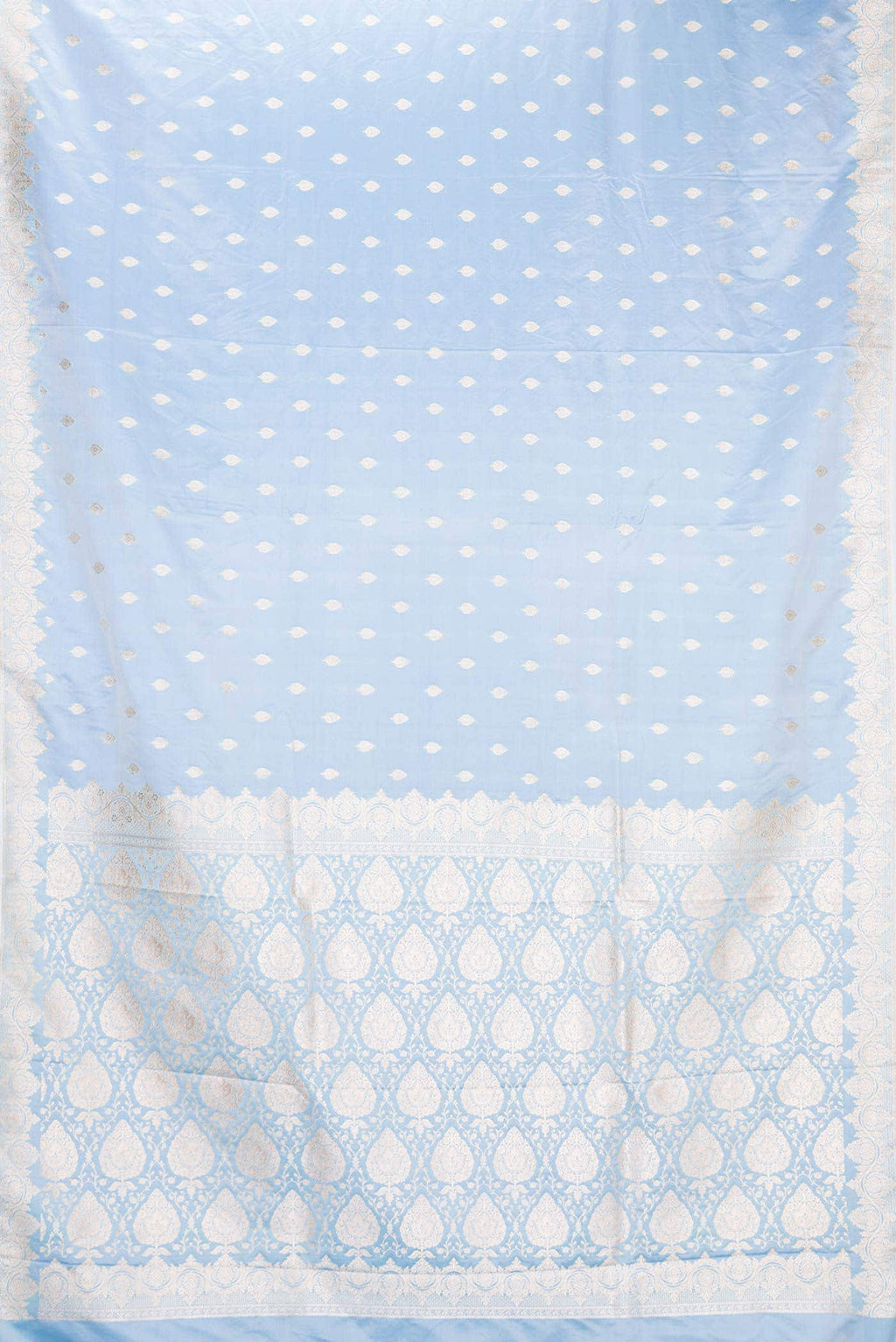 Light Blue Dual Tone Blended Banarasi Silk Saree