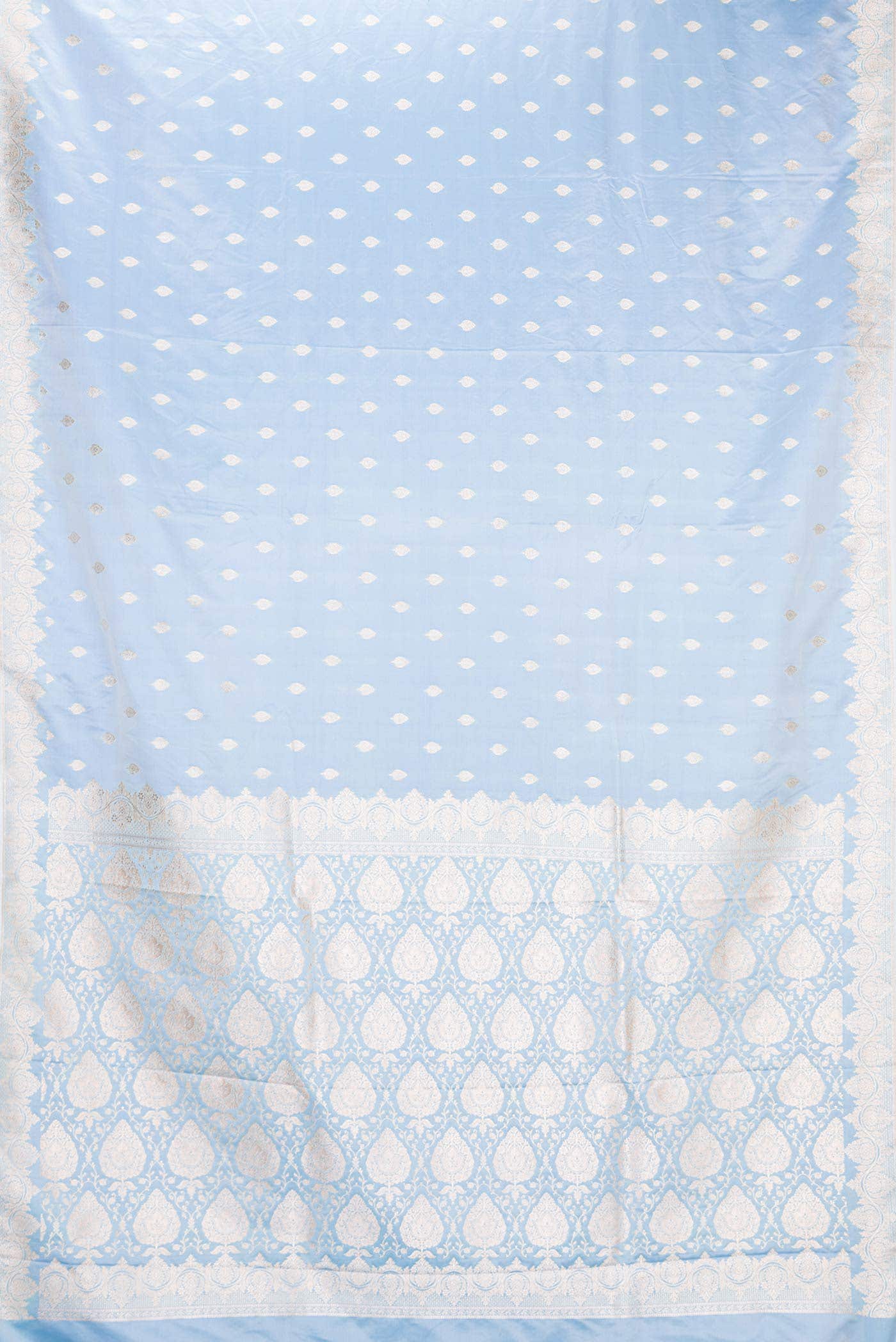 Light Blue Dual Tone Blended Banarasi Silk Saree
