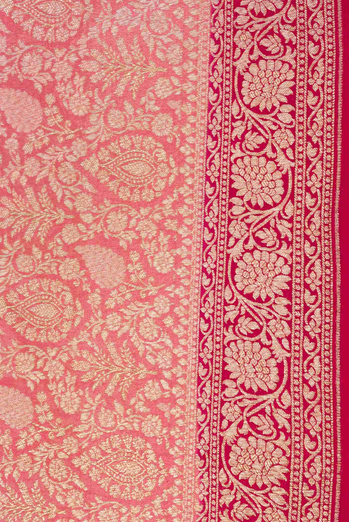 Pink Dual Tone Banarasi Georgette Saree