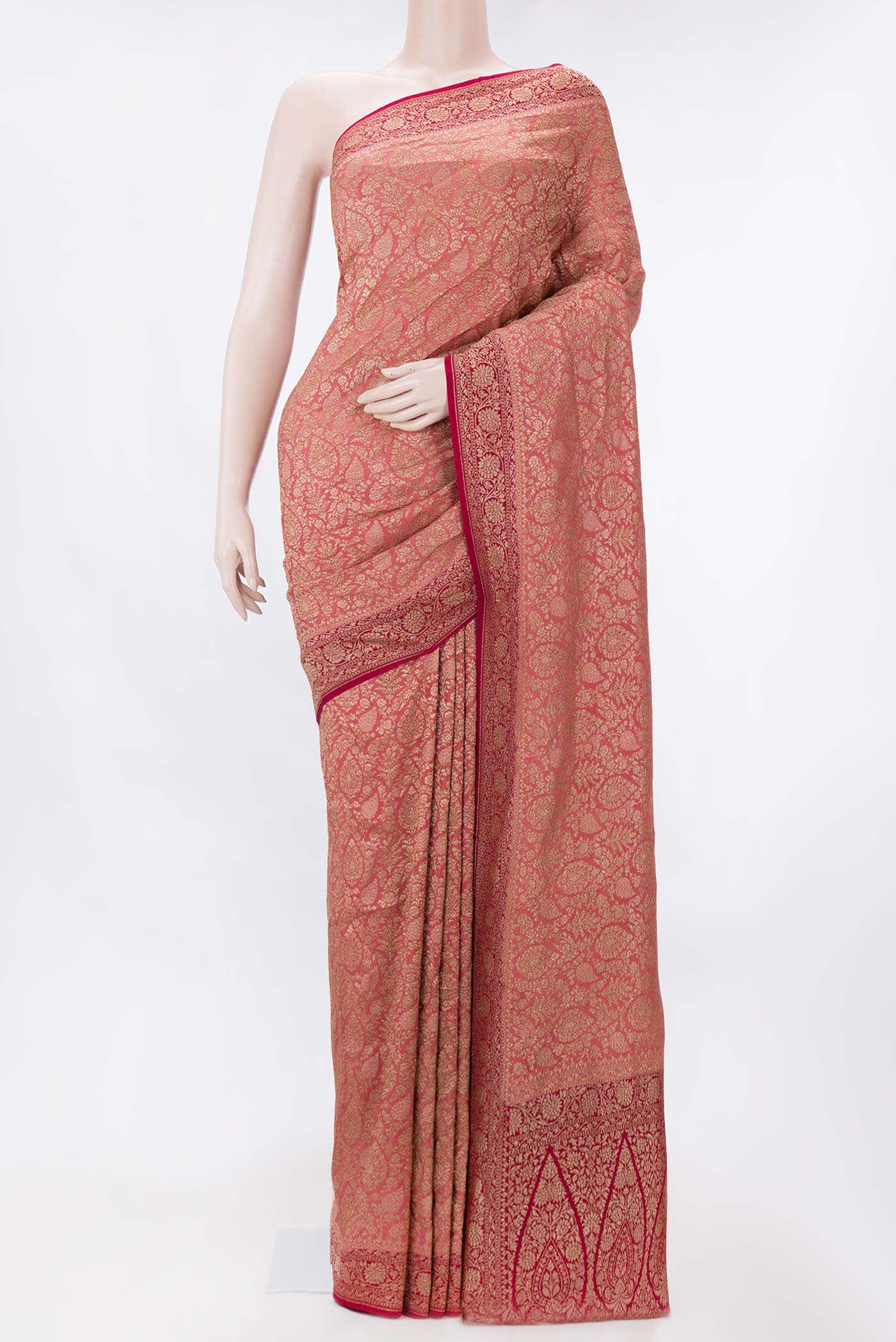 Pink Dual Tone Banarasi Georgette Saree