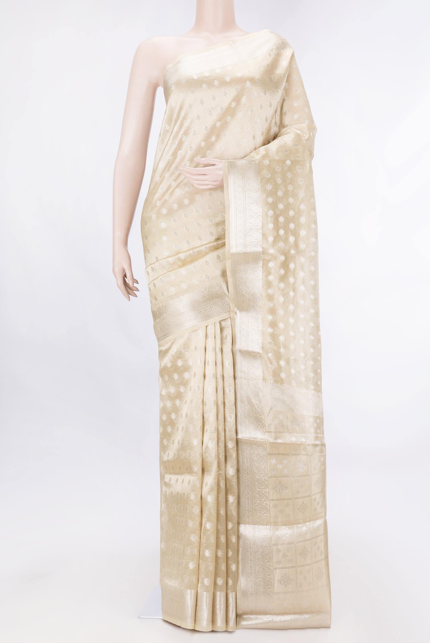 Sandal Dual Tone Organza Silk Saree