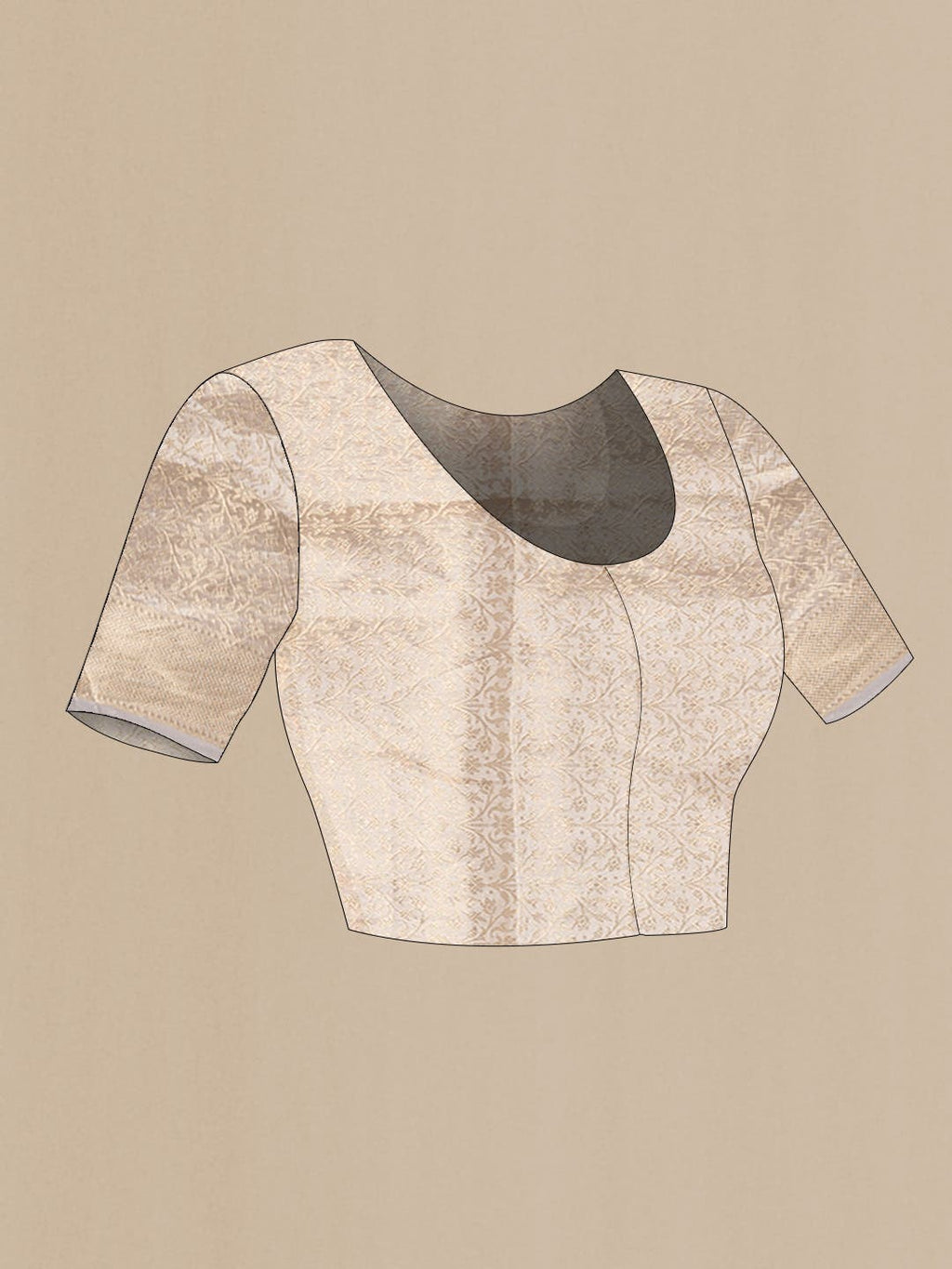 Beige Dual Tone Organza Silk Saree