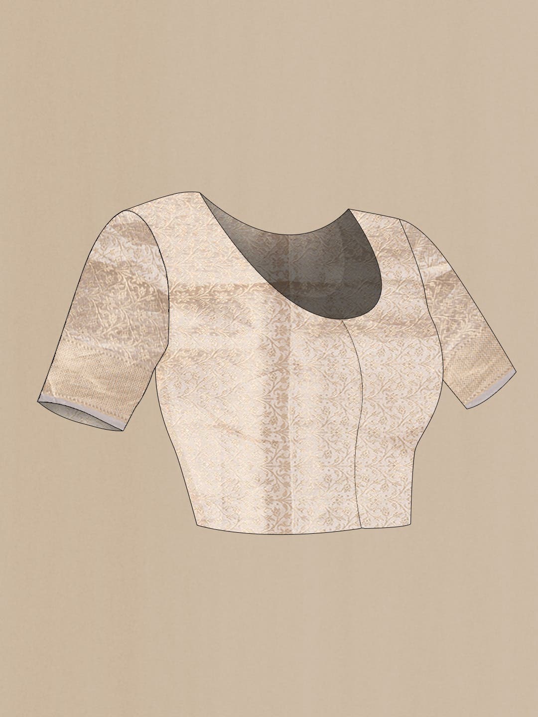 Beige Dual Tone Organza Silk Saree