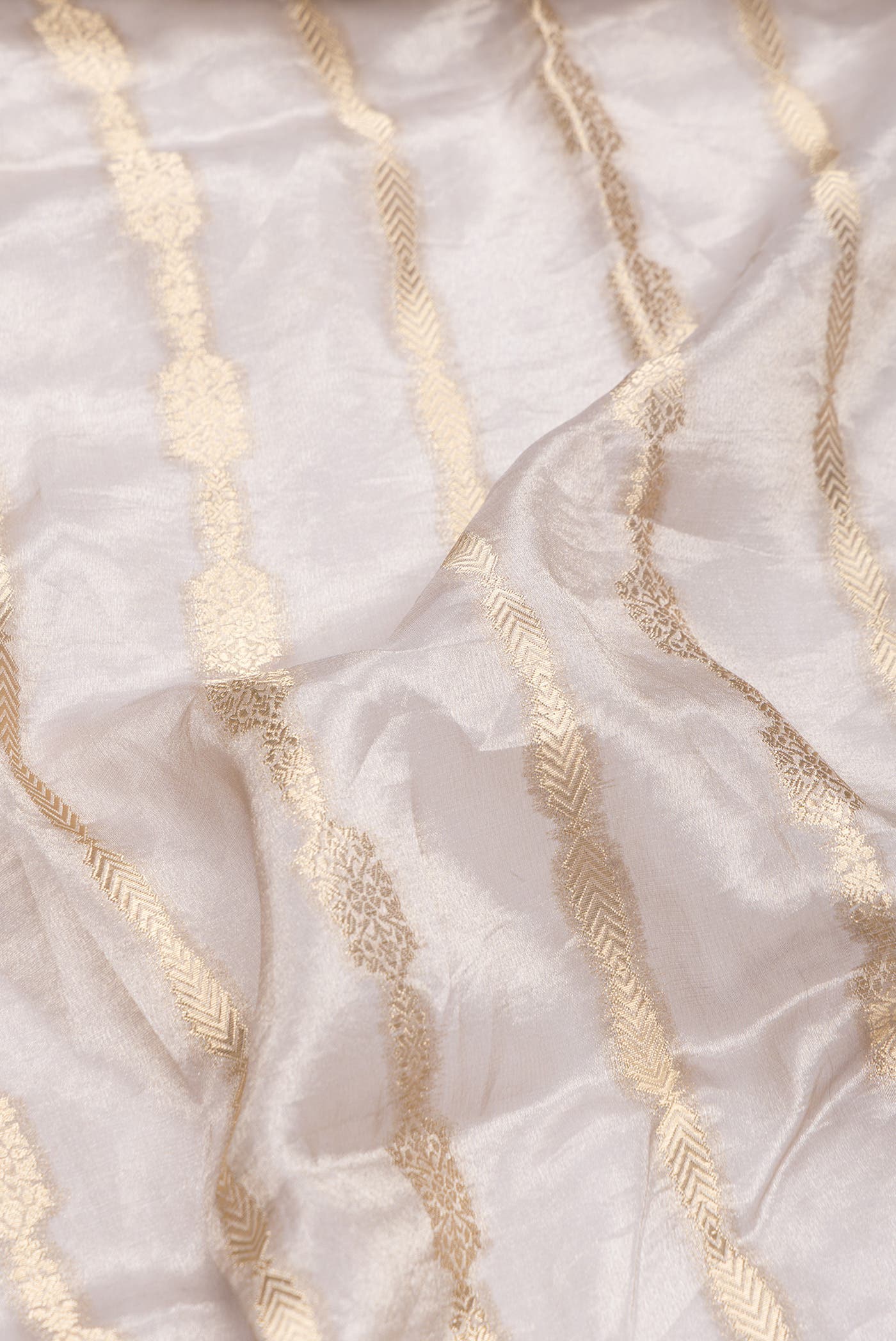 Beige Dual Tone Organza Silk Saree
