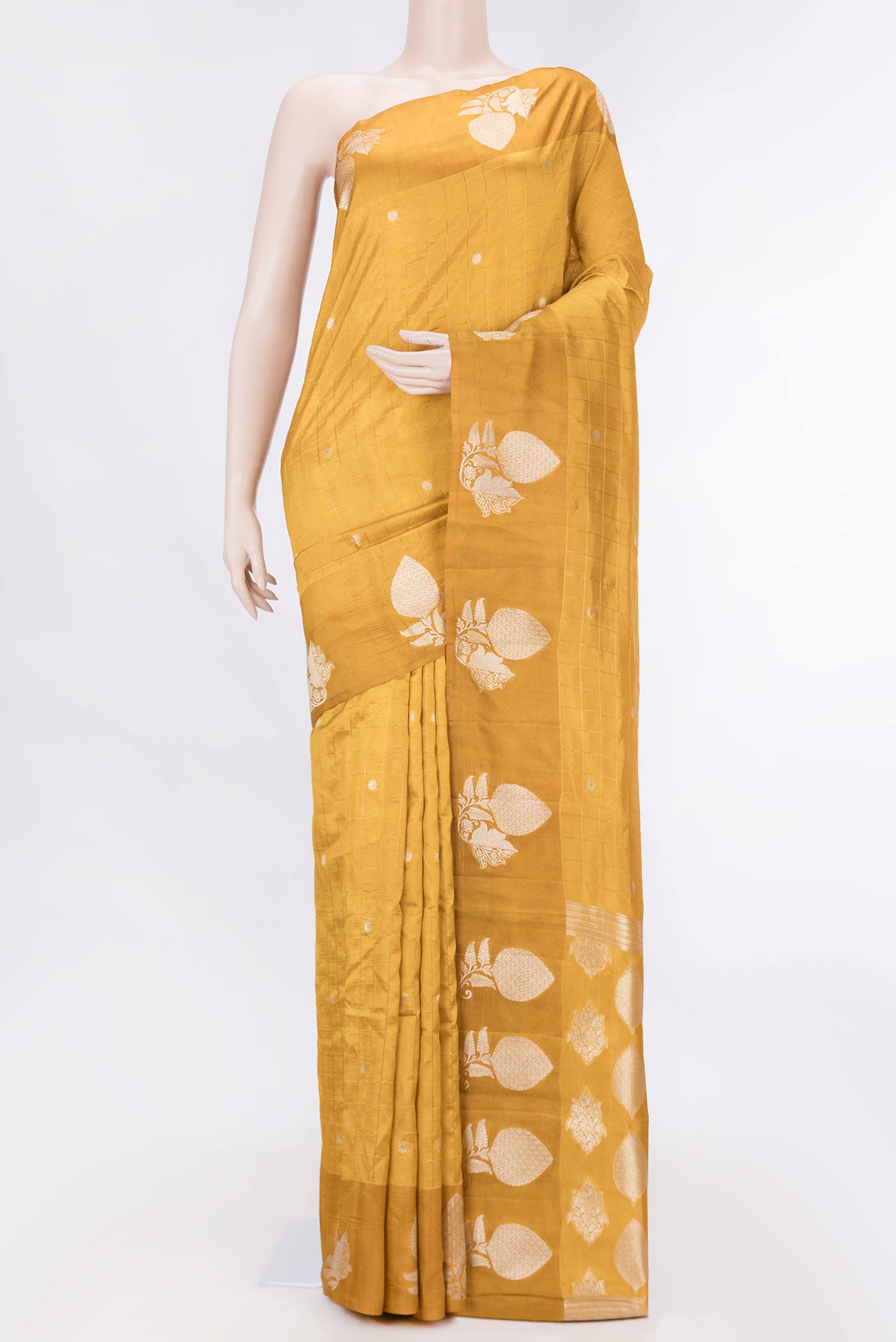 Mustard Dual Tone Banarasi Silk Saree