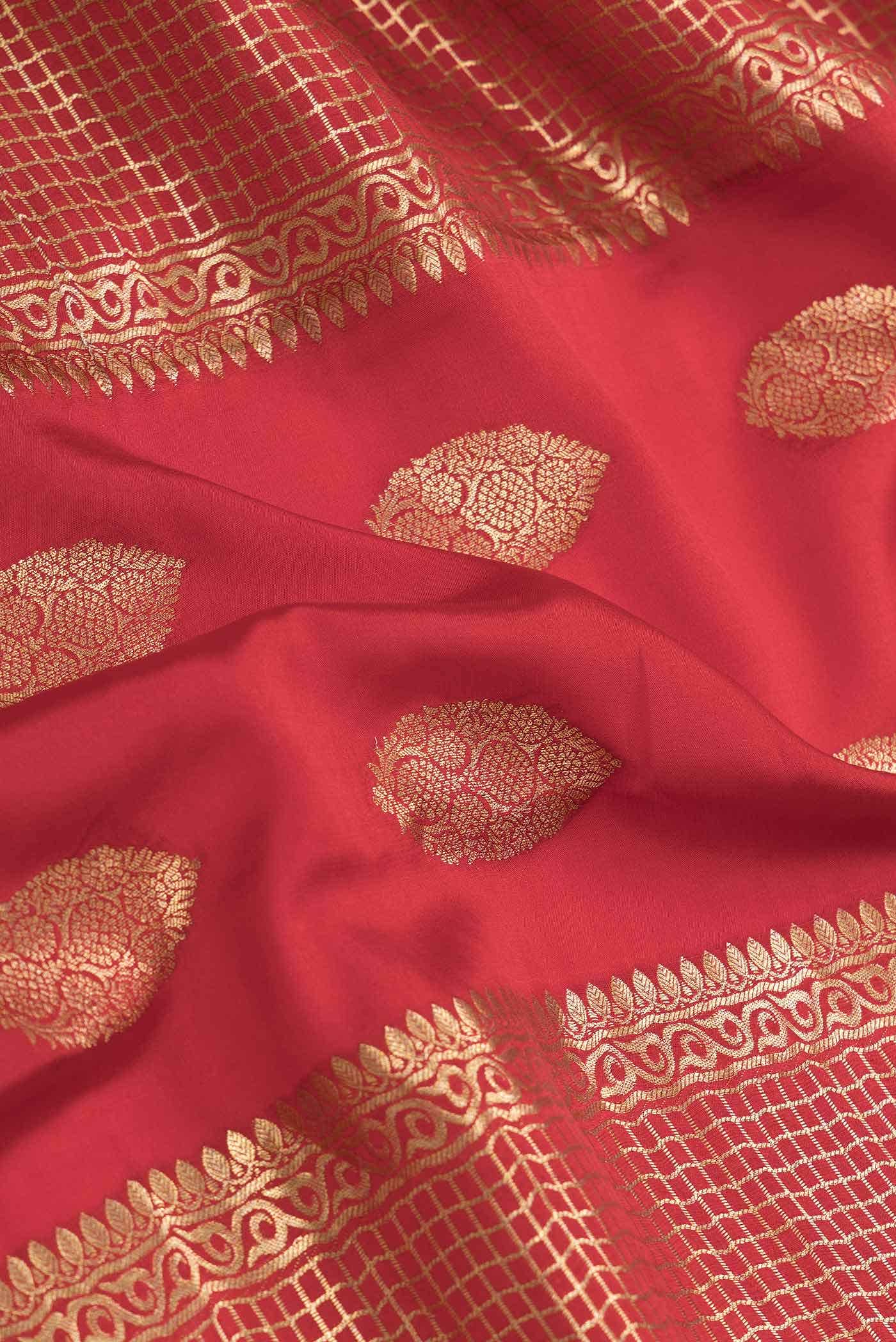 Red Dual Tone Mysore Crepe Saree