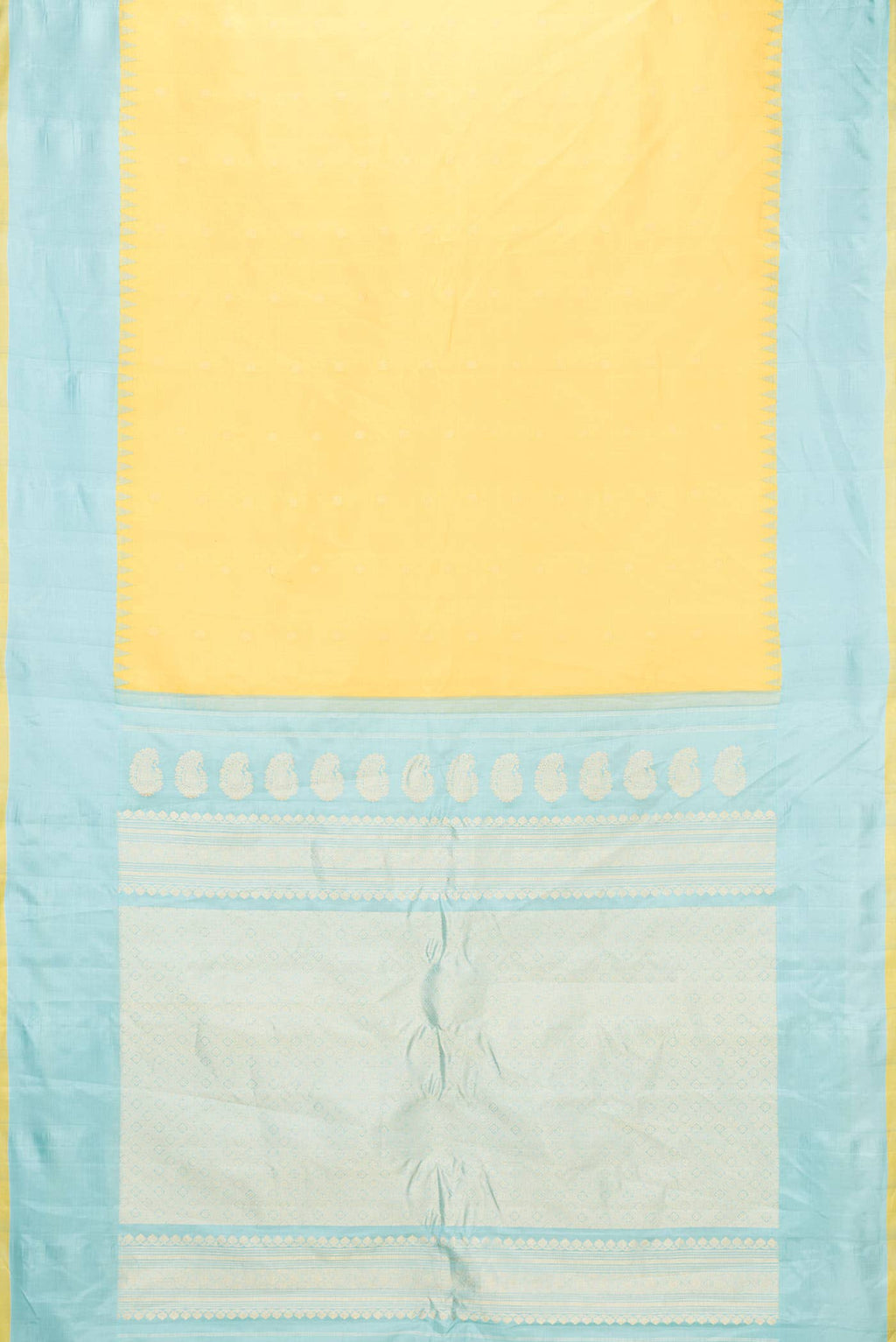 Yellow Dual Tone Gadwal Silk Saree