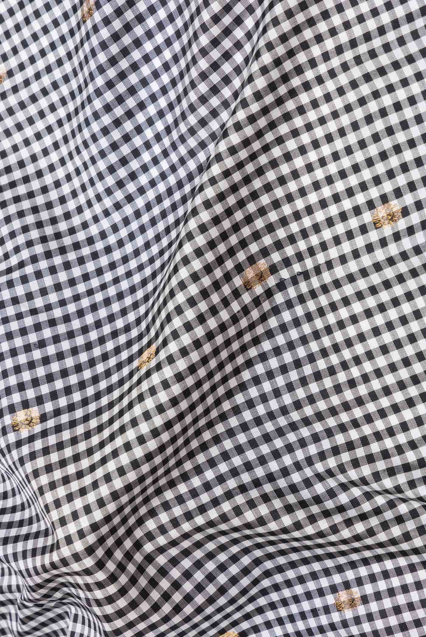 Off White and Black Dual Tone Gadwal Silk Saree
