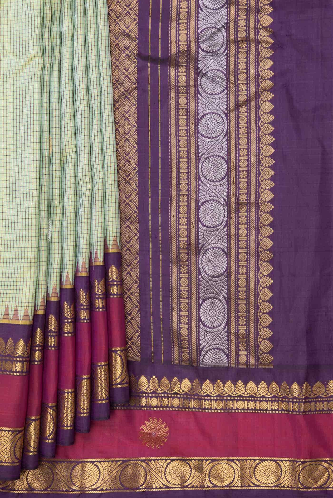 Pink Dual Tone Gadwal Silk Saree