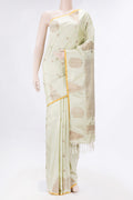 Cream Gadwal Silk Saree