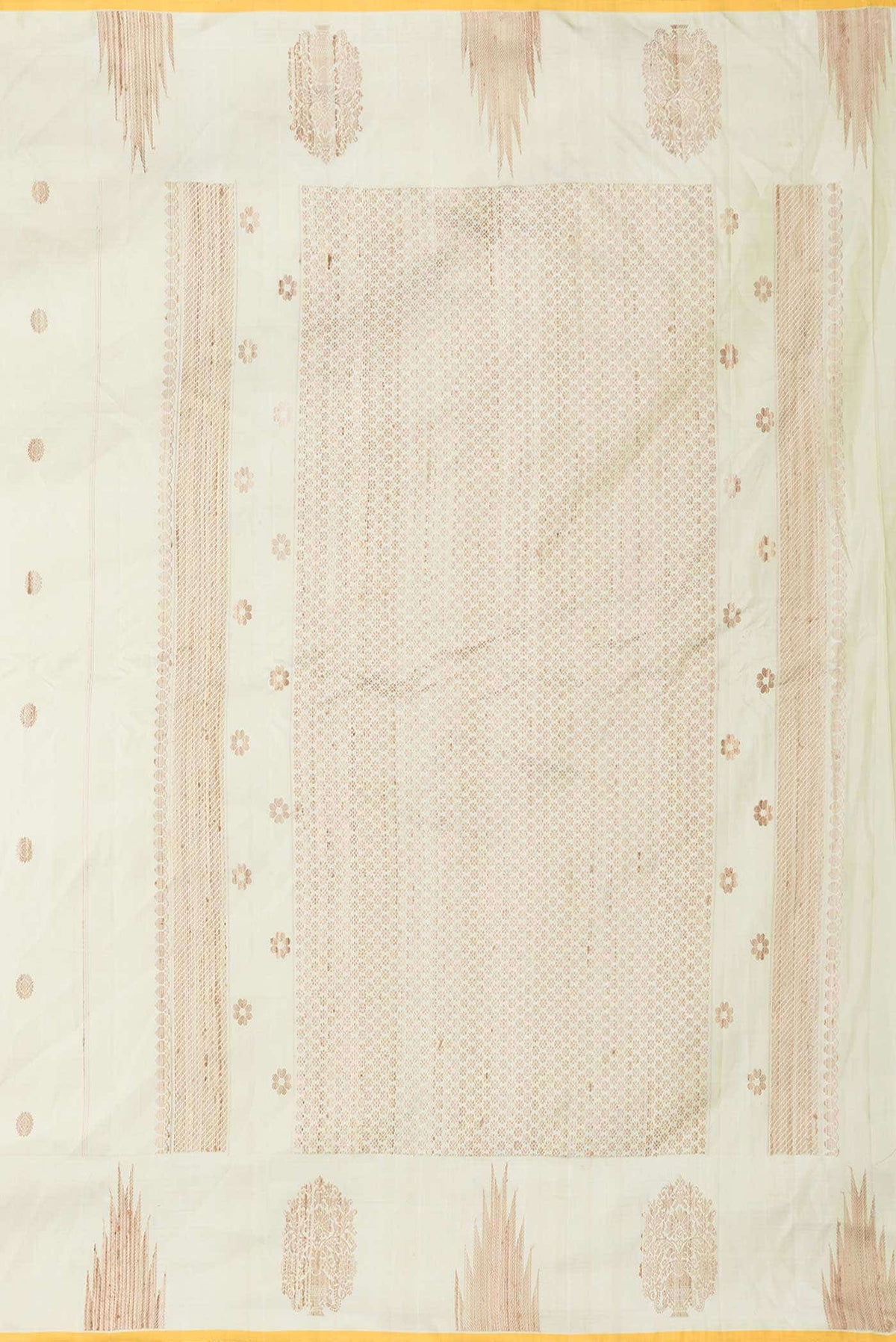 Cream Gadwal Silk Saree
