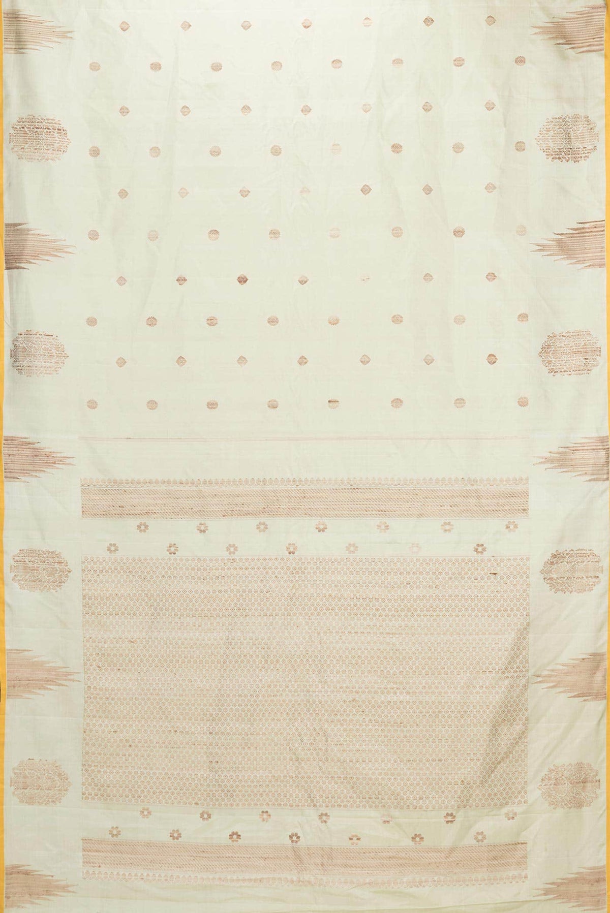 Cream Gadwal Silk Saree