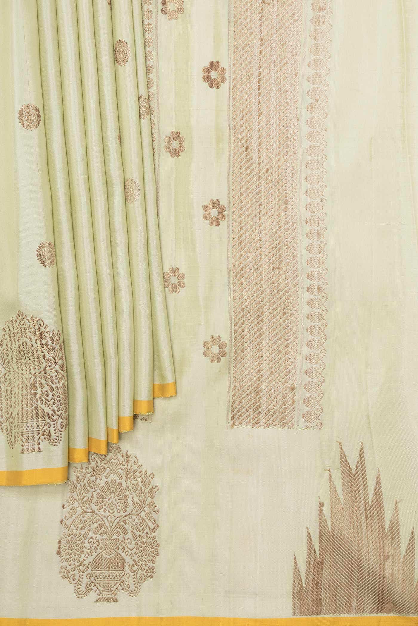 Pista Green Gadwal Silk Saree