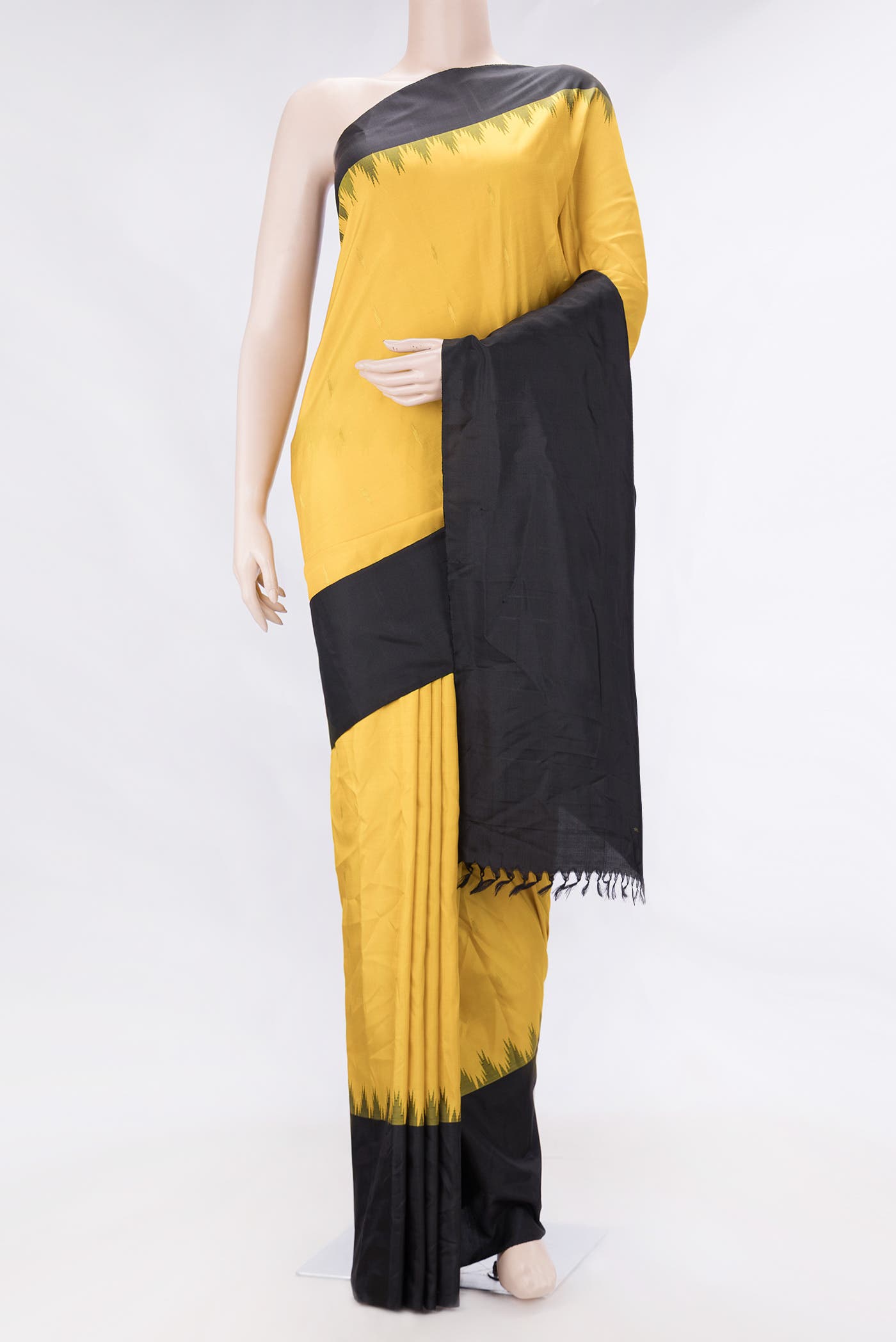 Yellow Dual Tone Gadwal Silk Saree