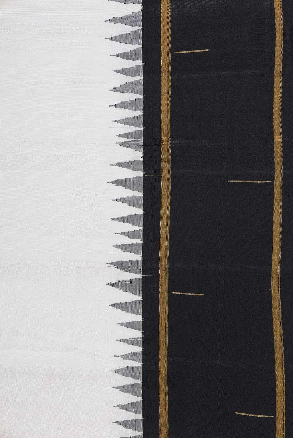 Off White Gadwal Silk Saree