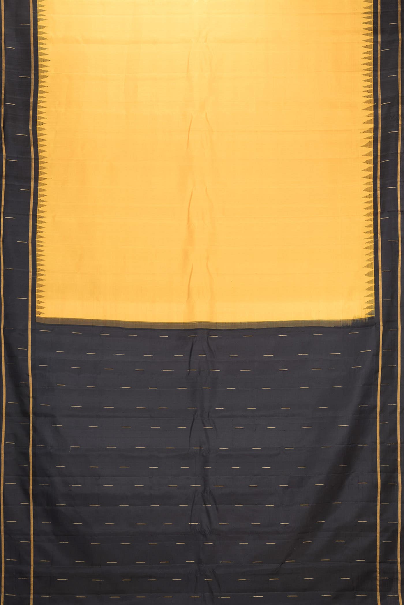Yellow Dual Tone Gadwal Silk Saree