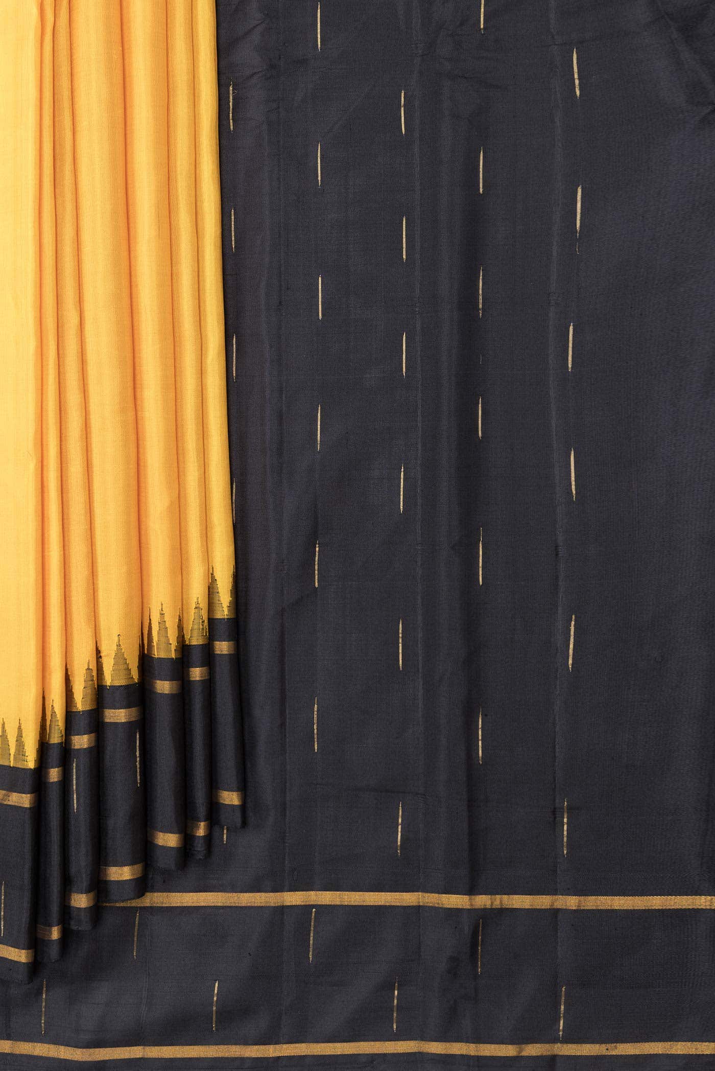 Yellow Dual Tone Gadwal Silk Saree