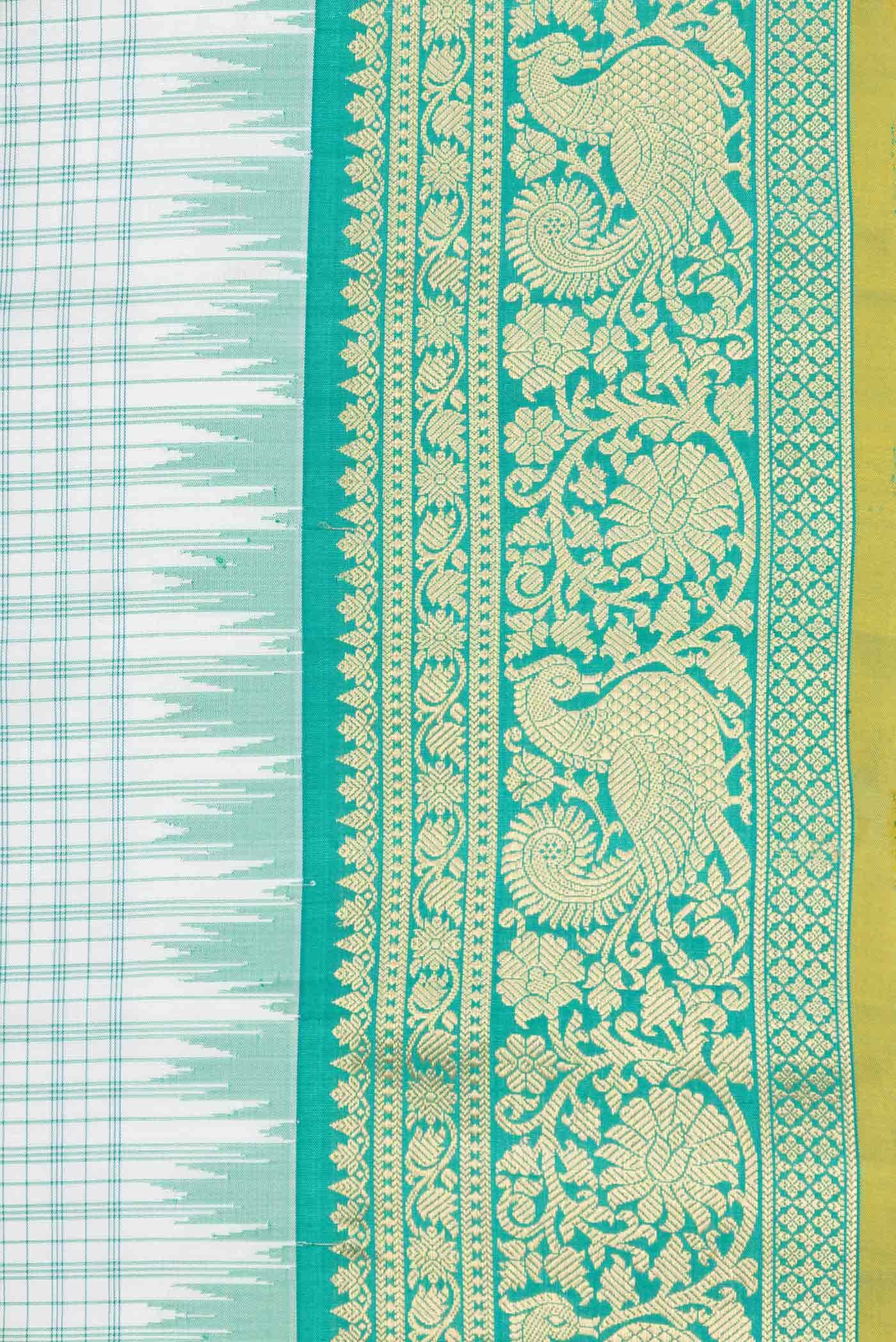 Off White Gadwal Silk Saree