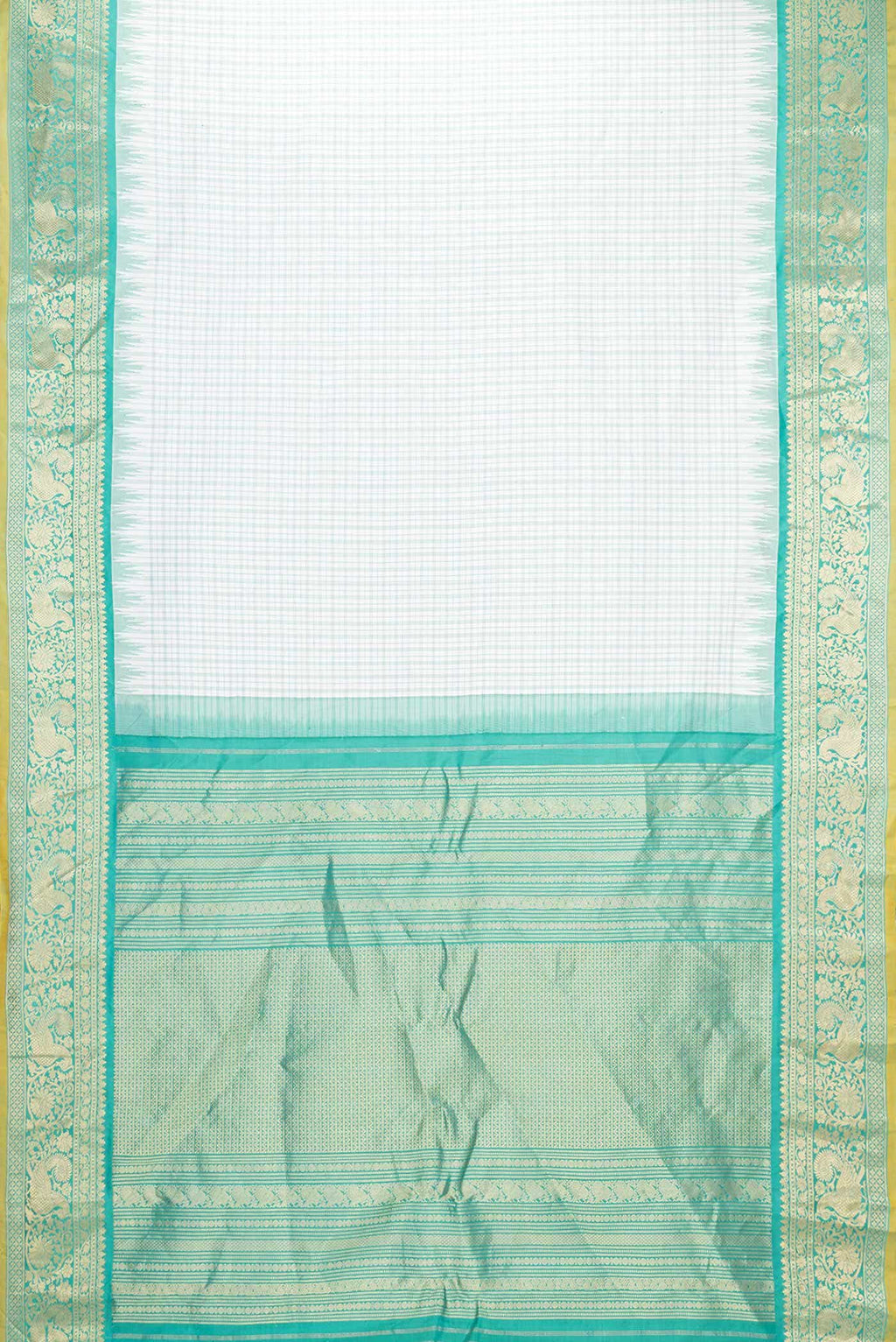 Off White Gadwal Silk Saree