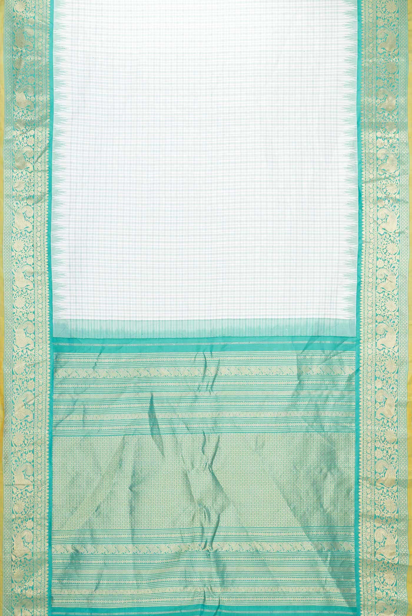 Off White Gadwal Silk Saree