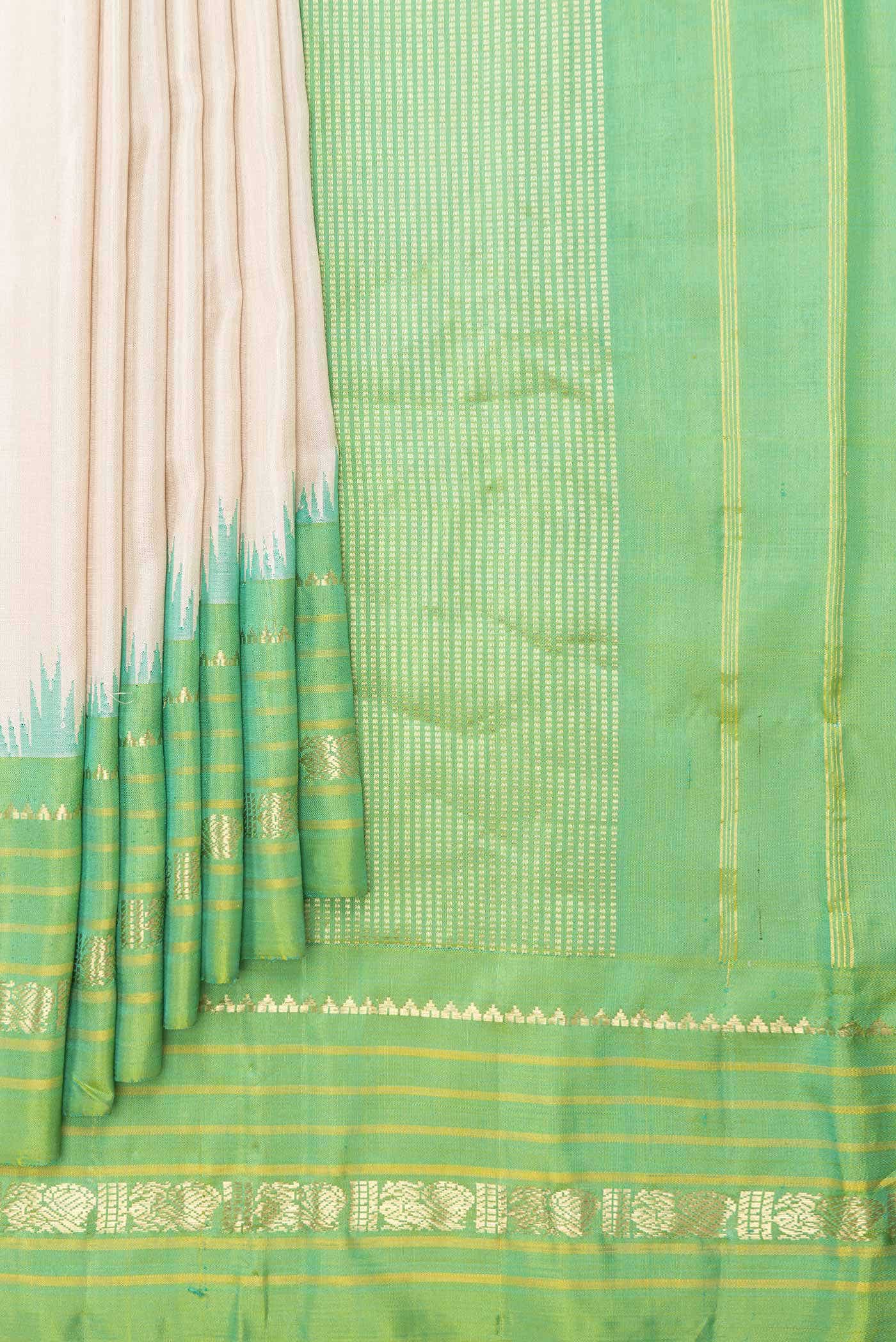 Beige Dual Tone Gadwal Silk Saree