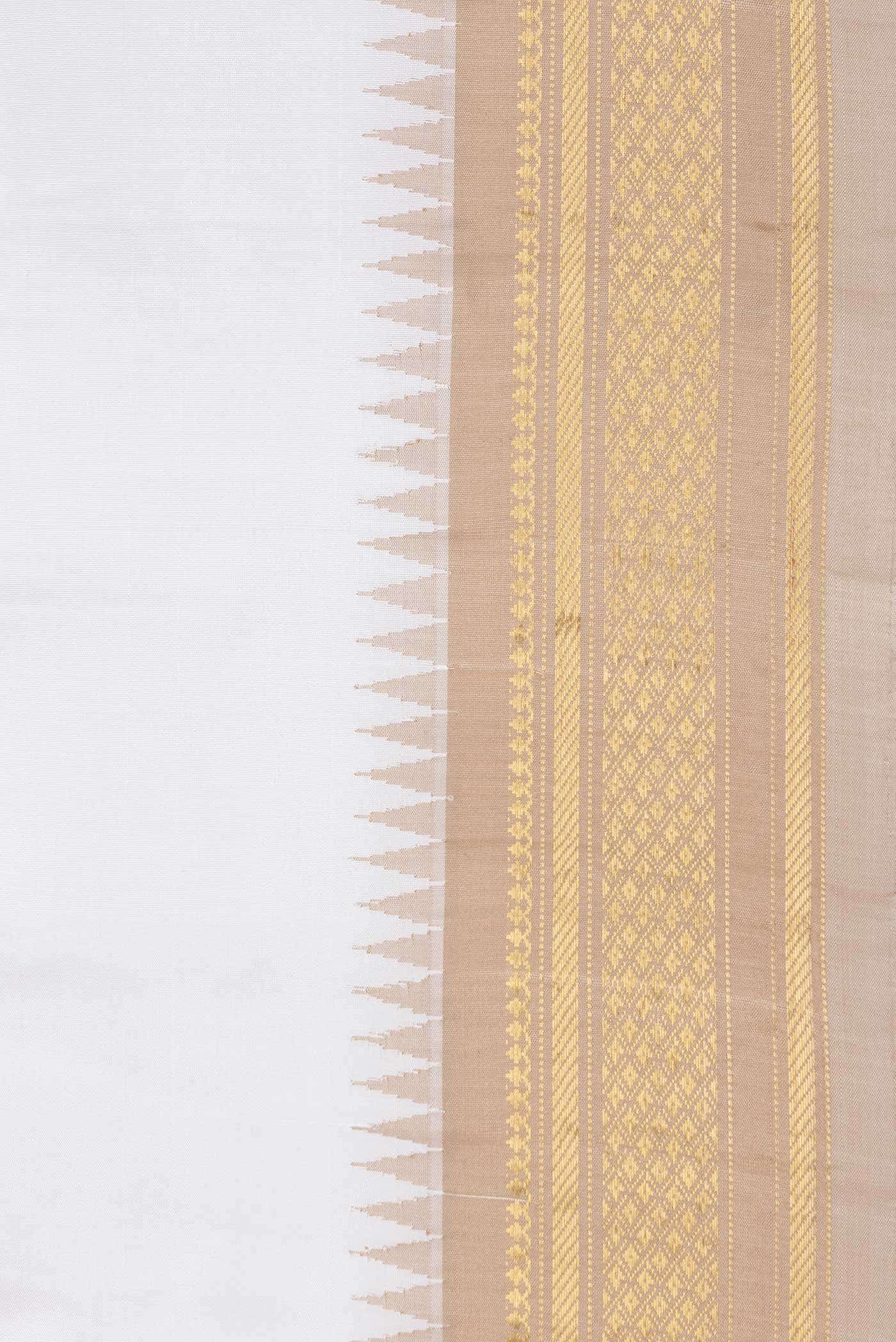 Off White Gadwal Silk Saree