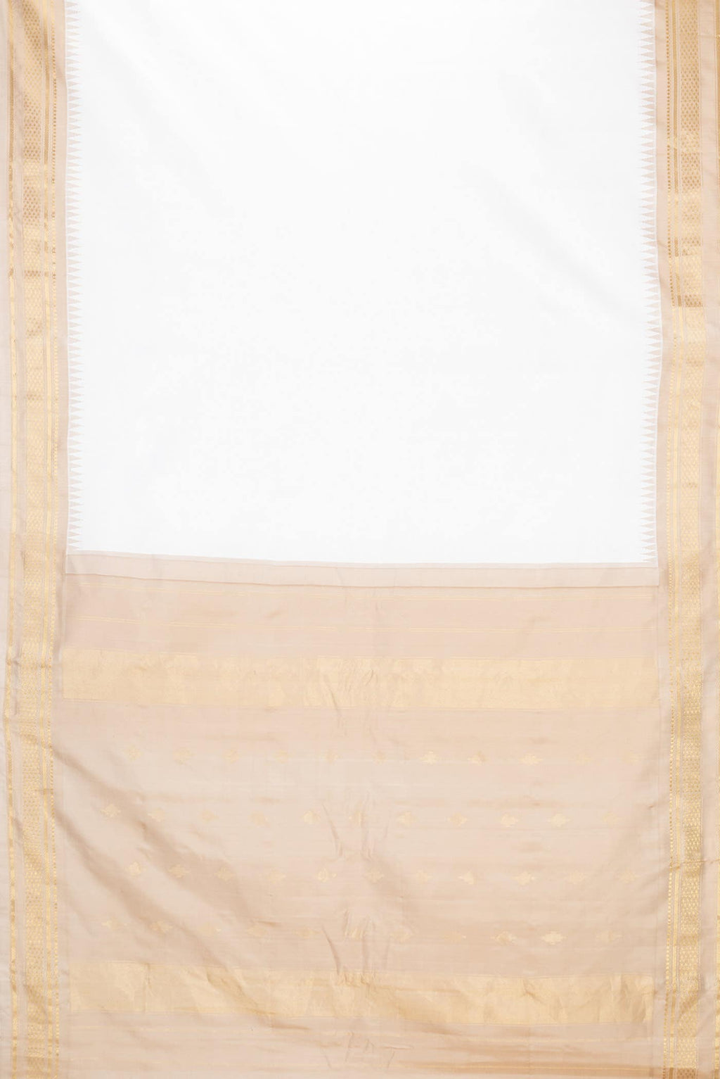 Off White Gadwal Silk Saree