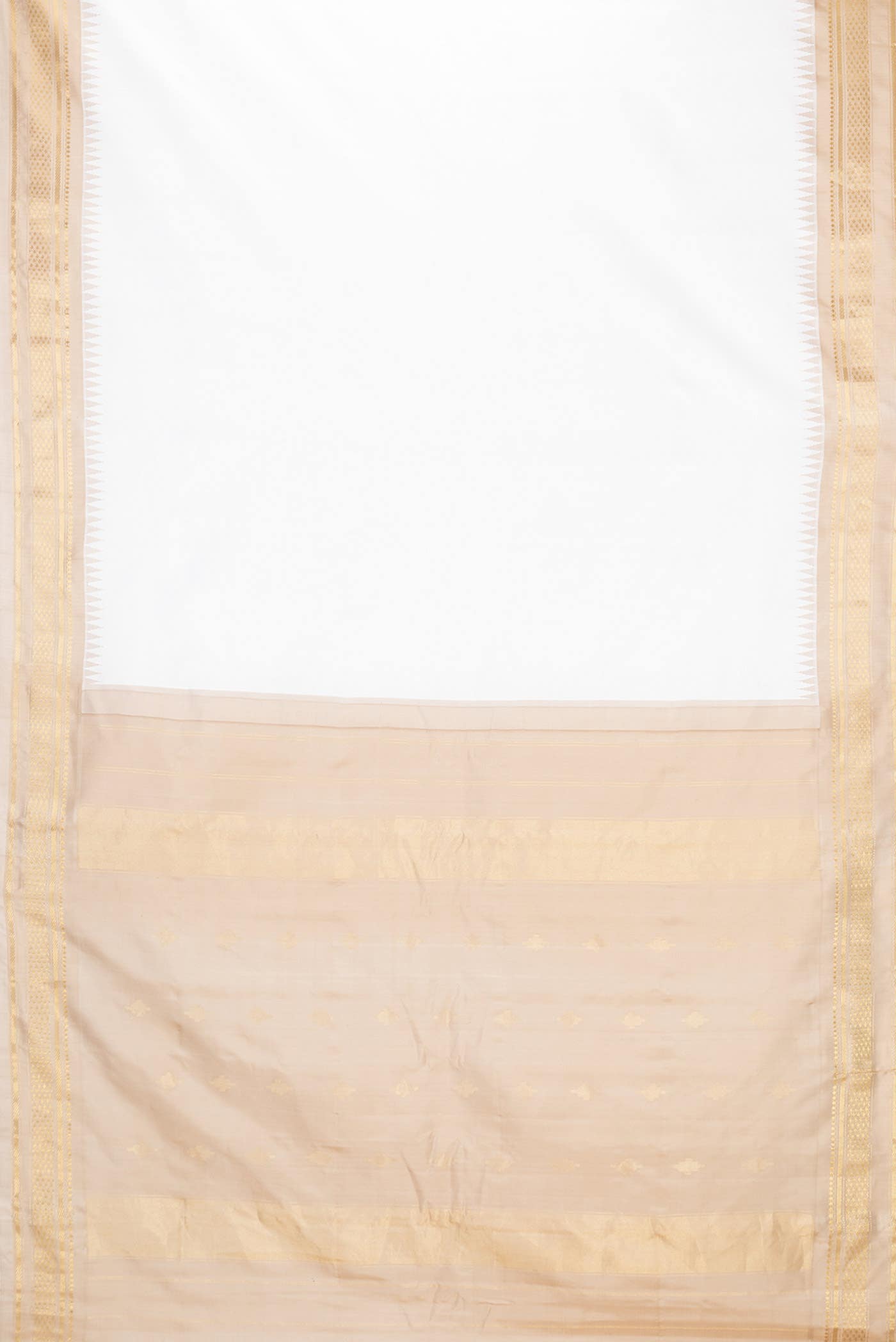 Off White Gadwal Silk Saree