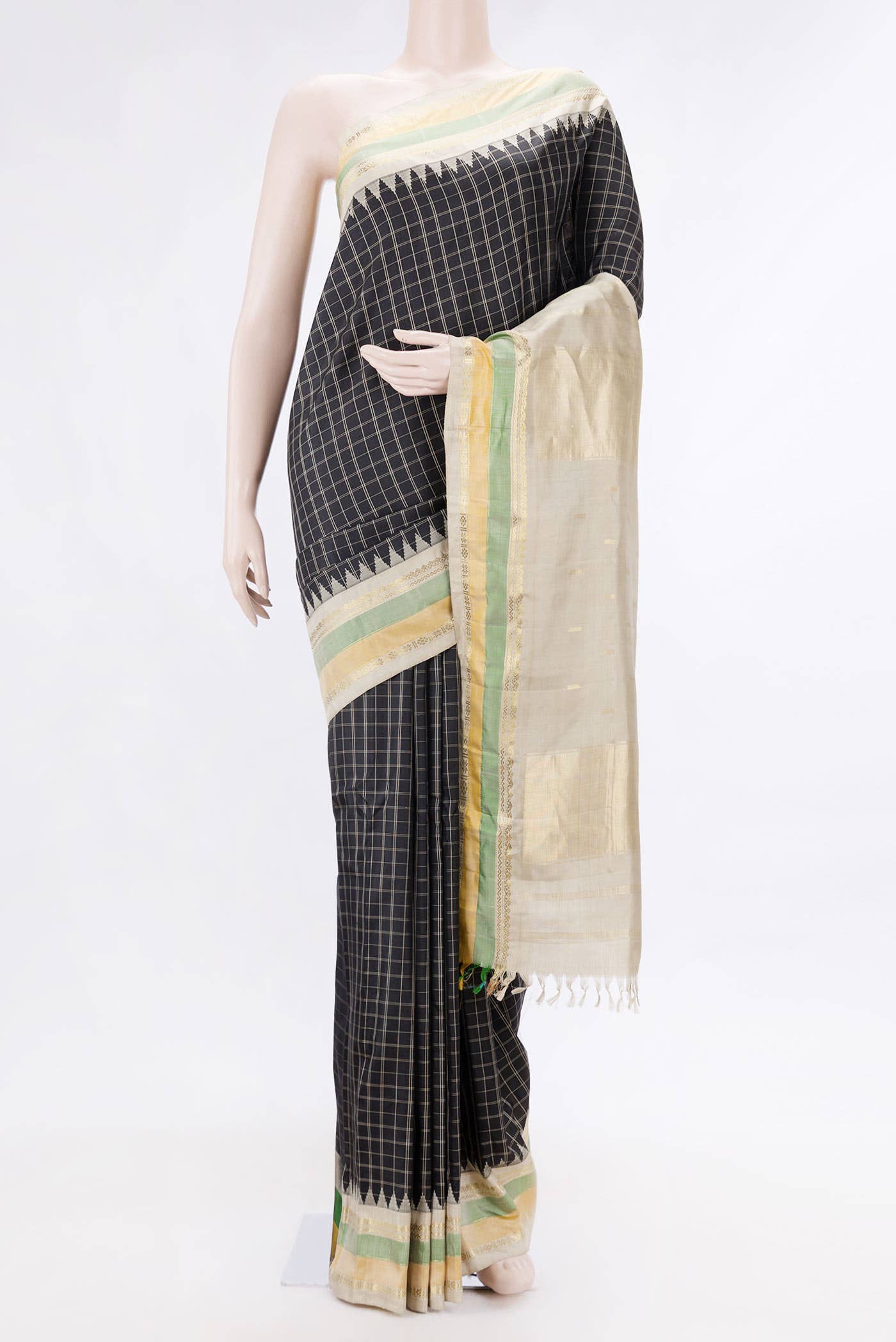 Black Gadwal Silk Saree